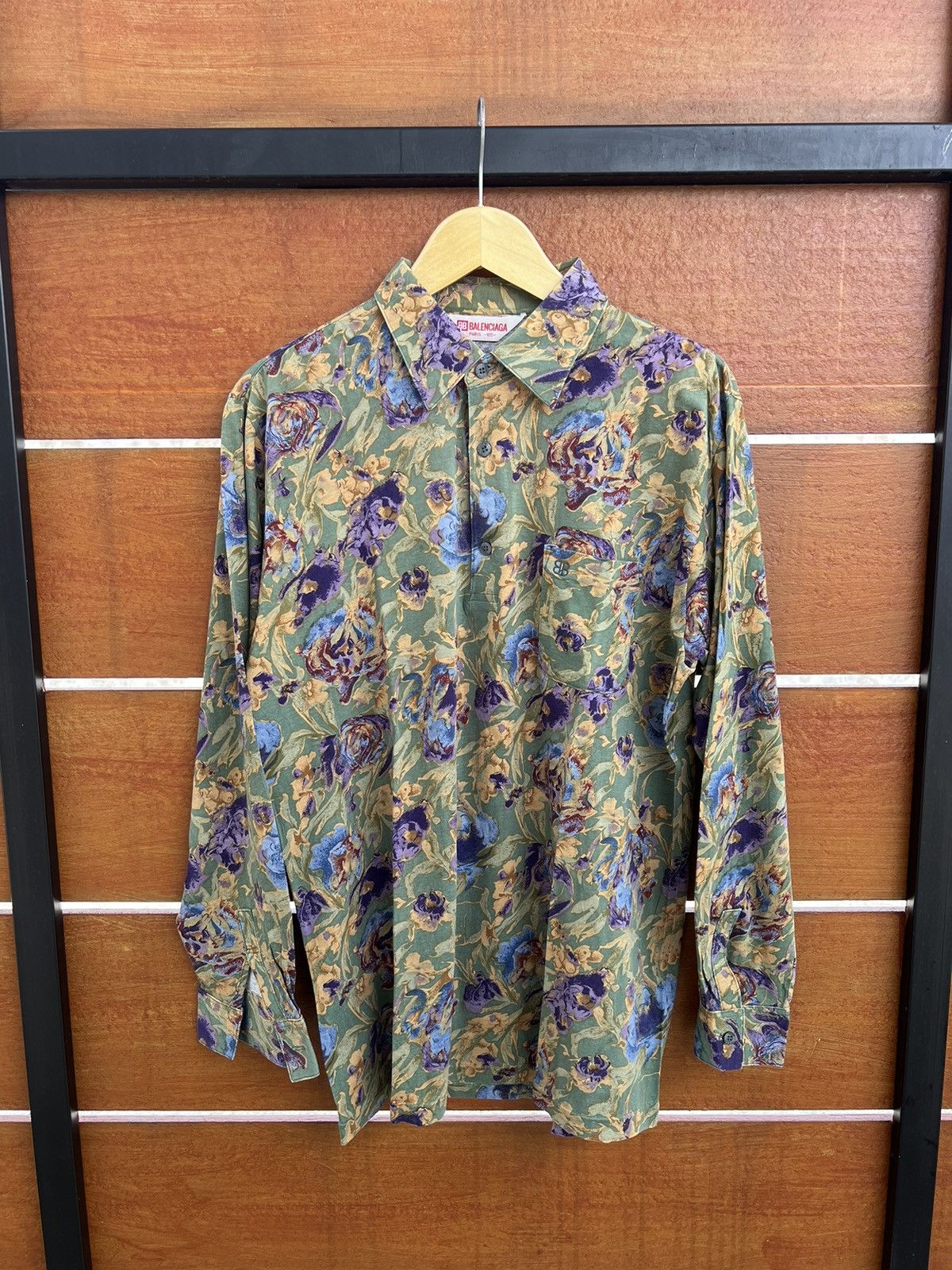 Balenciaga × Vintage Vintage Balenciaga Floral Shirt Size US M / EU 48-50 / 2 - 2 Thumbnail
