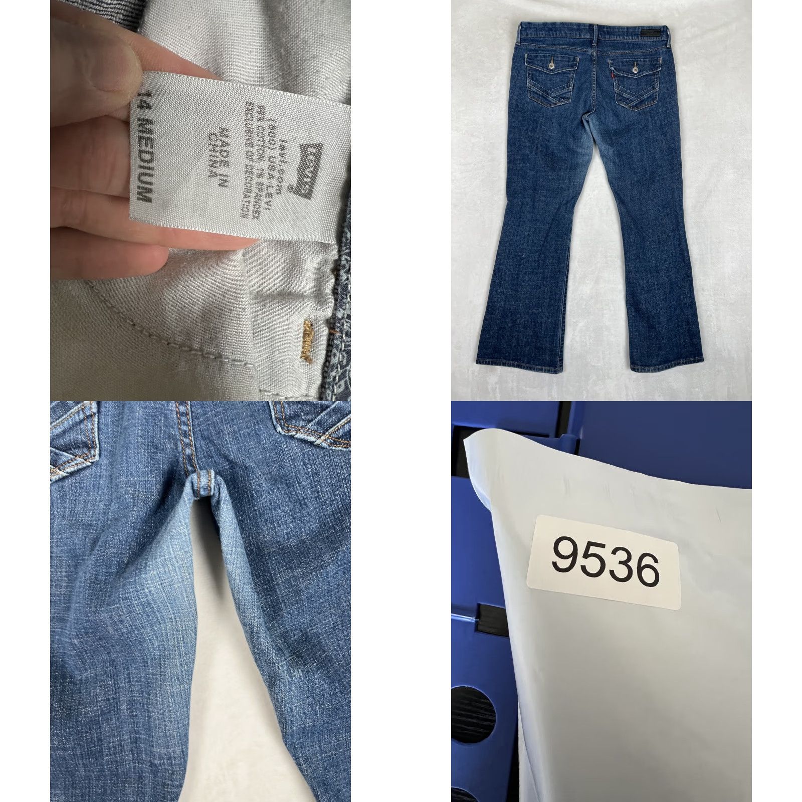 Levi's VINTAGE Levi's 547 Platinum Flare Blue Denim Jeans 14 Regular Women 34in 30in Medium Blue Denim Flared 5-Pocket Size 36" / US 14 / IT 50 - 8 Thumbnail