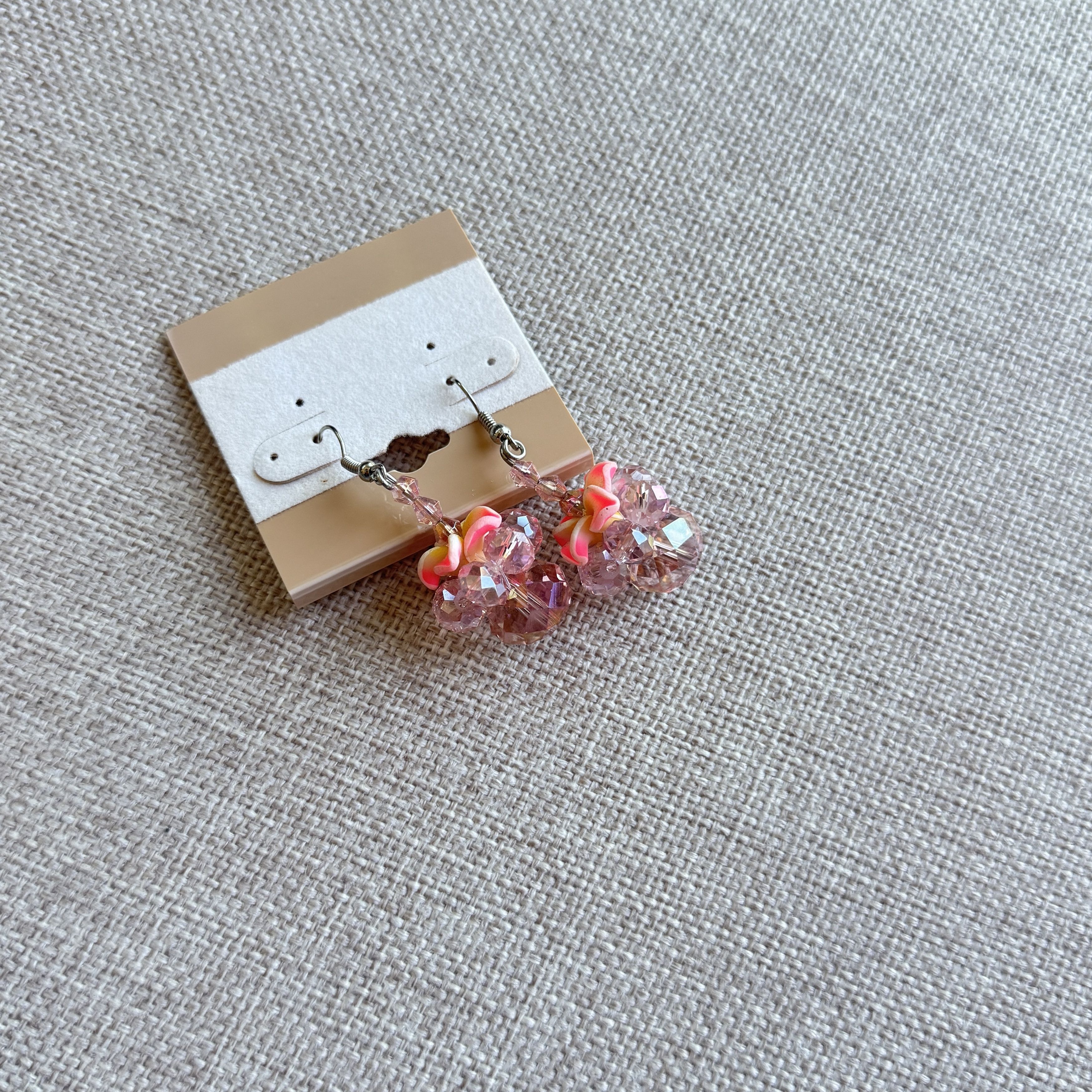 Other Pink Beaded Flower Drop Earrings Size ONE SIZE - 4 Thumbnail