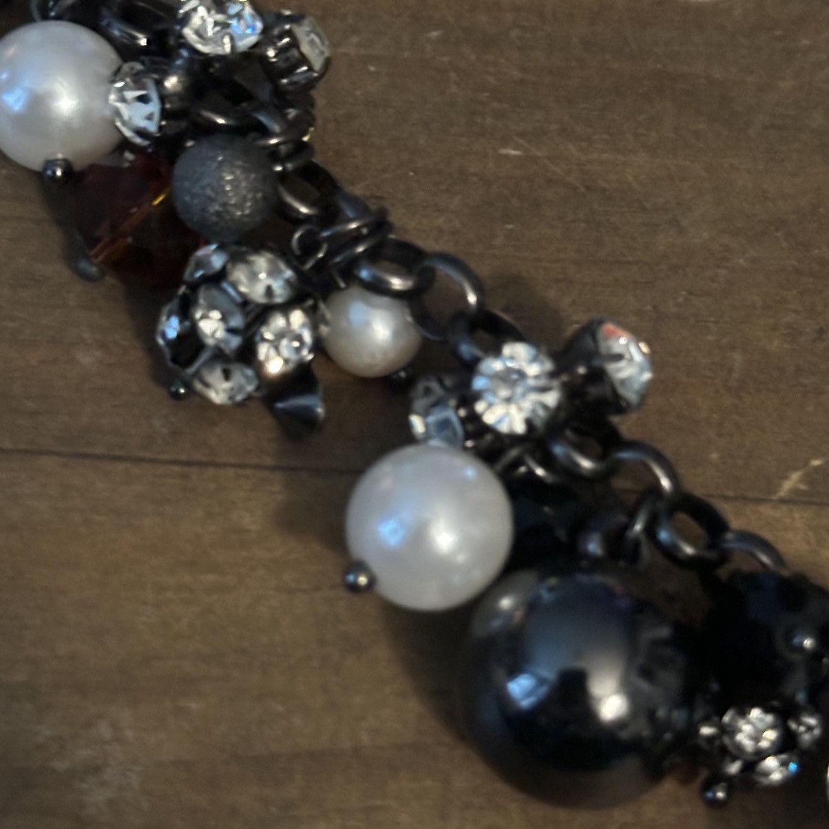 Other Natasha dark silver tone mixed bead statement necklace Size ONE SIZE - 6 Thumbnail