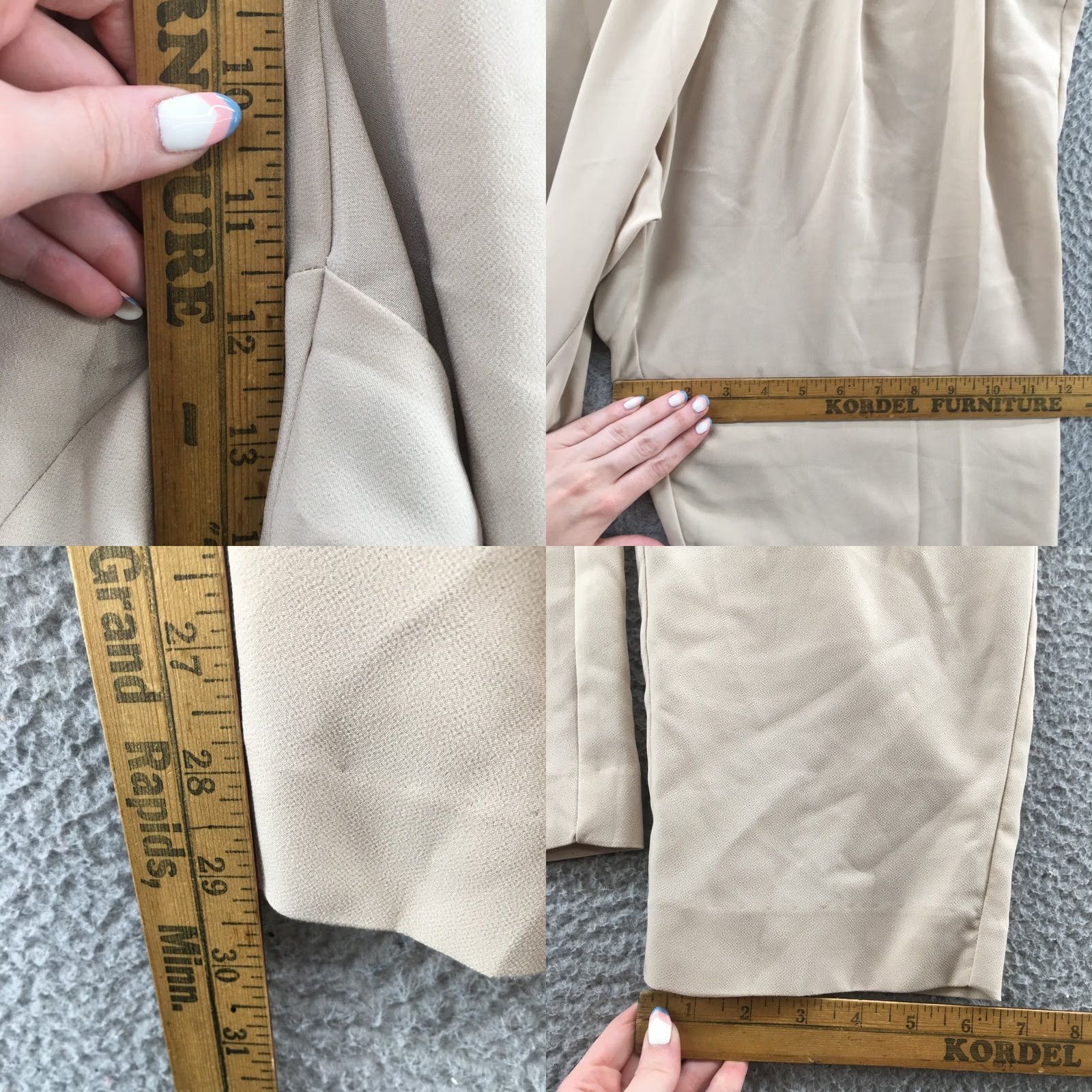 Calvin Klein Calvin Klein Dress Pants Womens Beige Pleated Front Zip Dress Pants Size 24" / US 00 / IT 34 - 8 Thumbnail