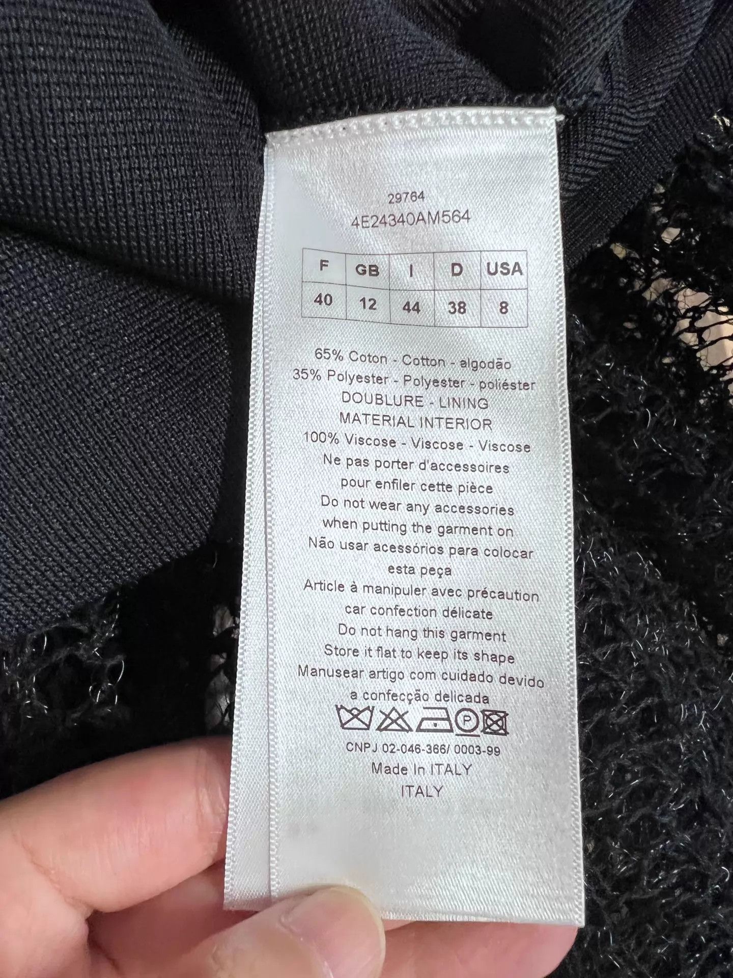 Dior Dior black net cutout mini skirt 40 E62514 99 new Size 28" / US 6 / IT 42 - 4 Thumbnail