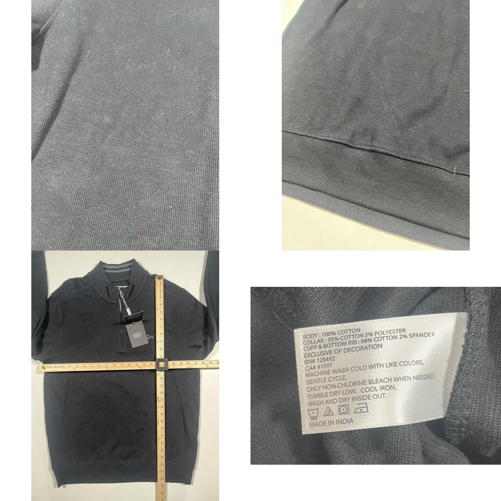 Logo 7 Greg Norman Sweatshirt Mens M Black 1/4 Zip Golf Pullover Shark Logo Knit Size US M / EU 48-50 / 2 - 8 Thumbnail