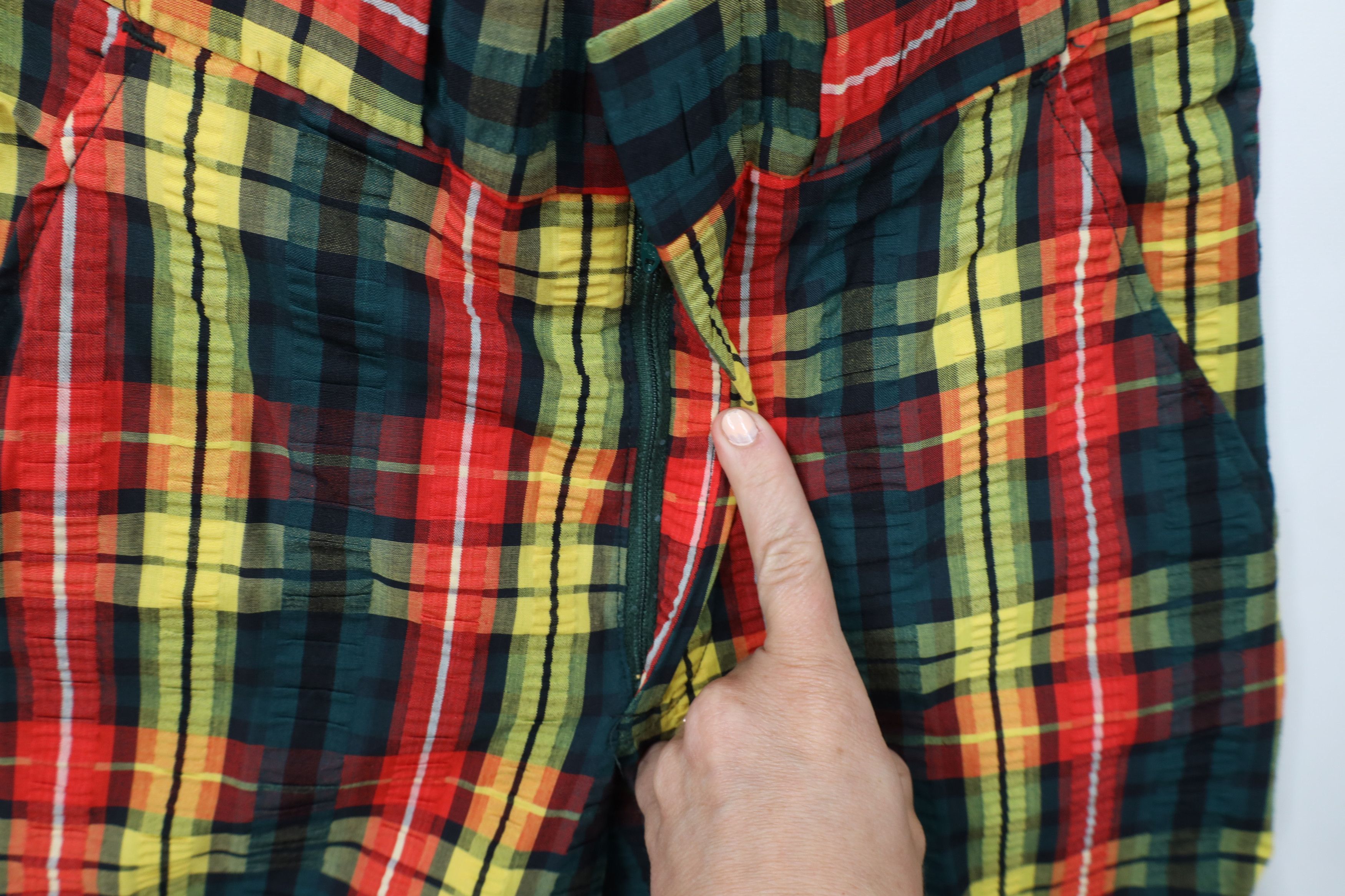Vintage Vintage 70s Streetwear Bell Bottoms Pants Plaid USA Size 28" / US 6 / IT 42 - 5 Thumbnail