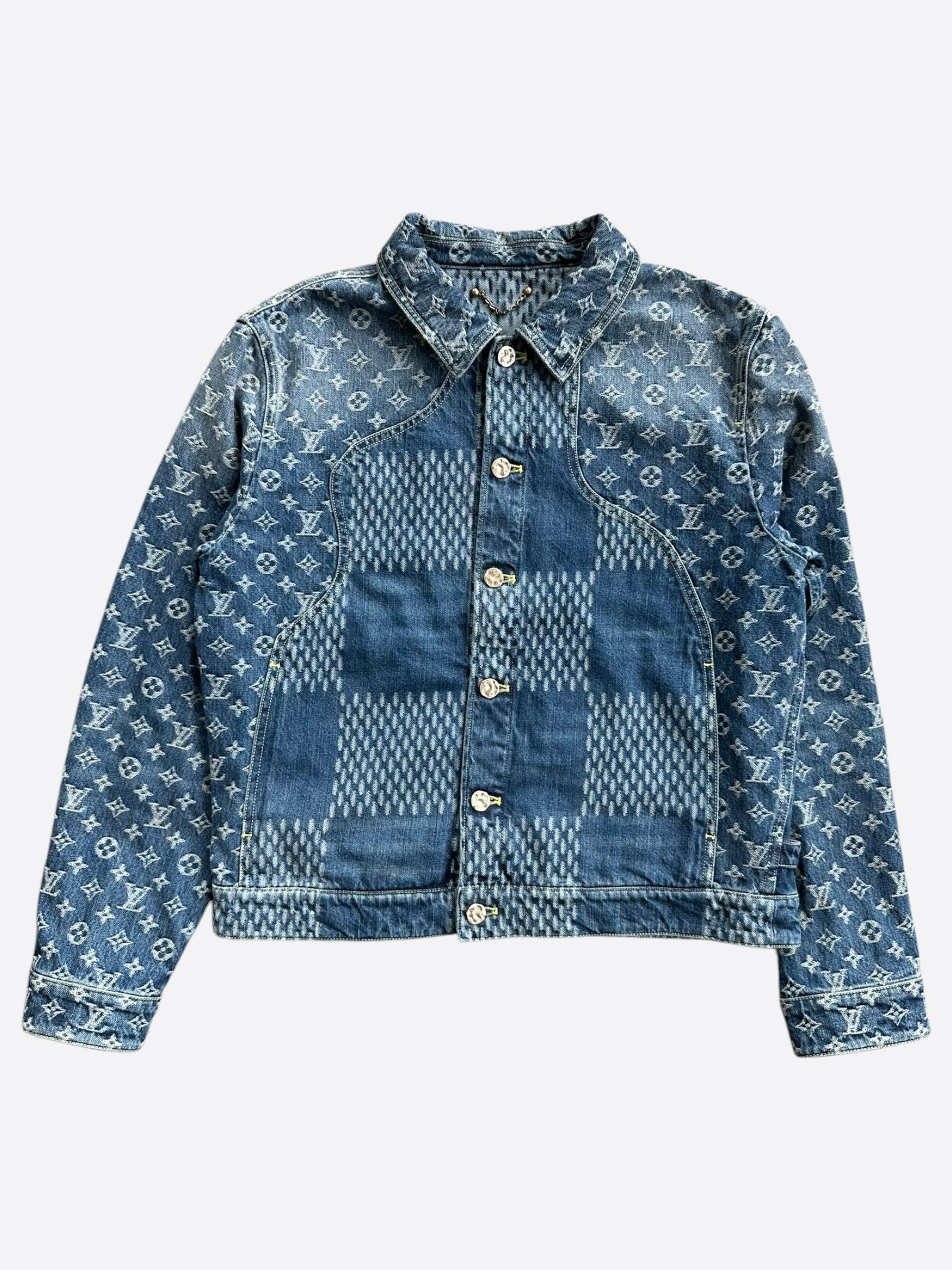 ジャケット・アウター Supreme LOUIS VUITTON LV Jacquard Denim Supreme Louis Vuitton Jacquard Denim N-3B Parka Blue Men's