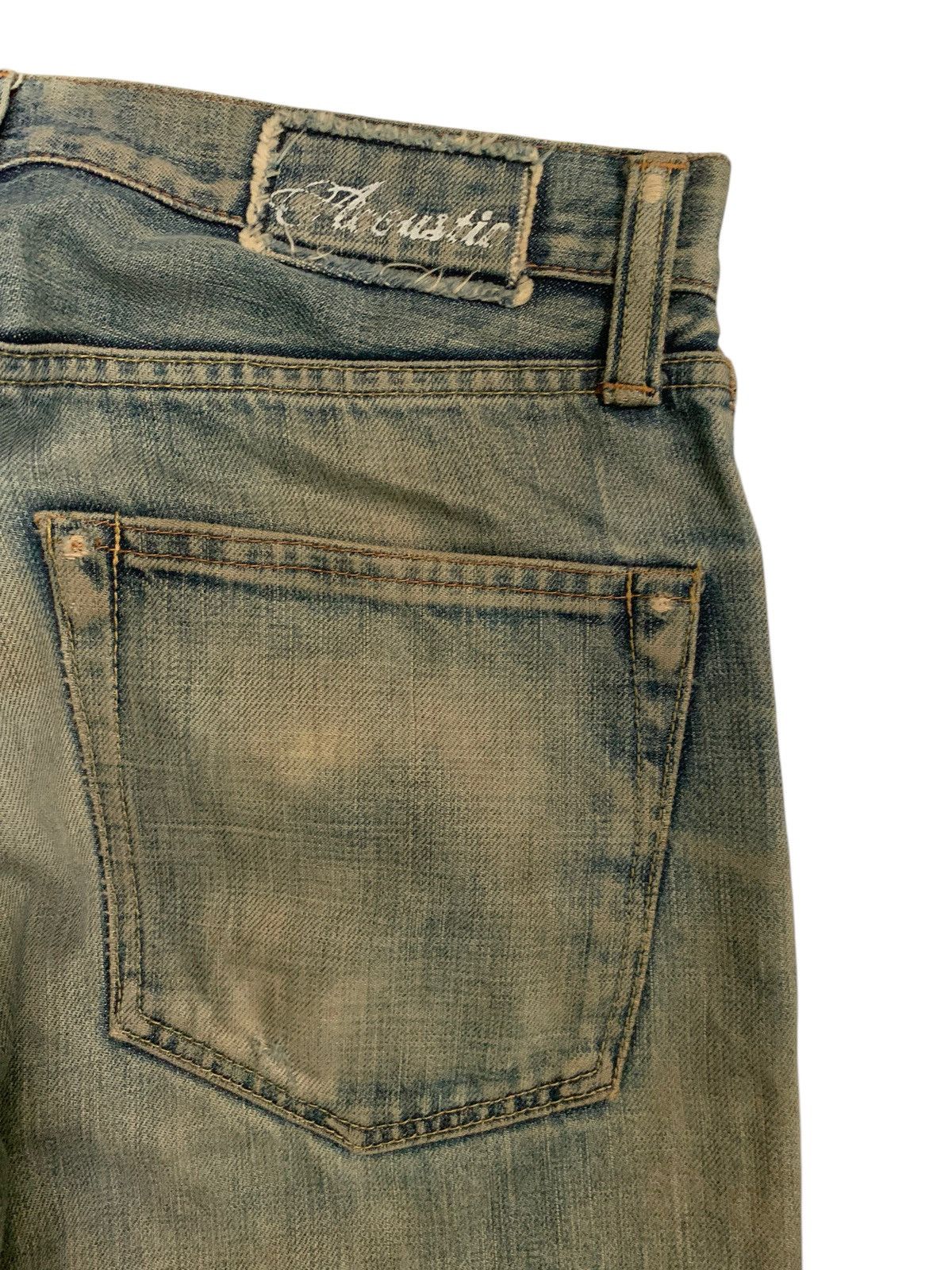 If Six Was Nine × Japanese Brand RARE💥ACOUSTIC SELVEDGE FADED&RUSTY JAPANESE DISTRESSED DENIM Size US 31 - 14 Thumbnail