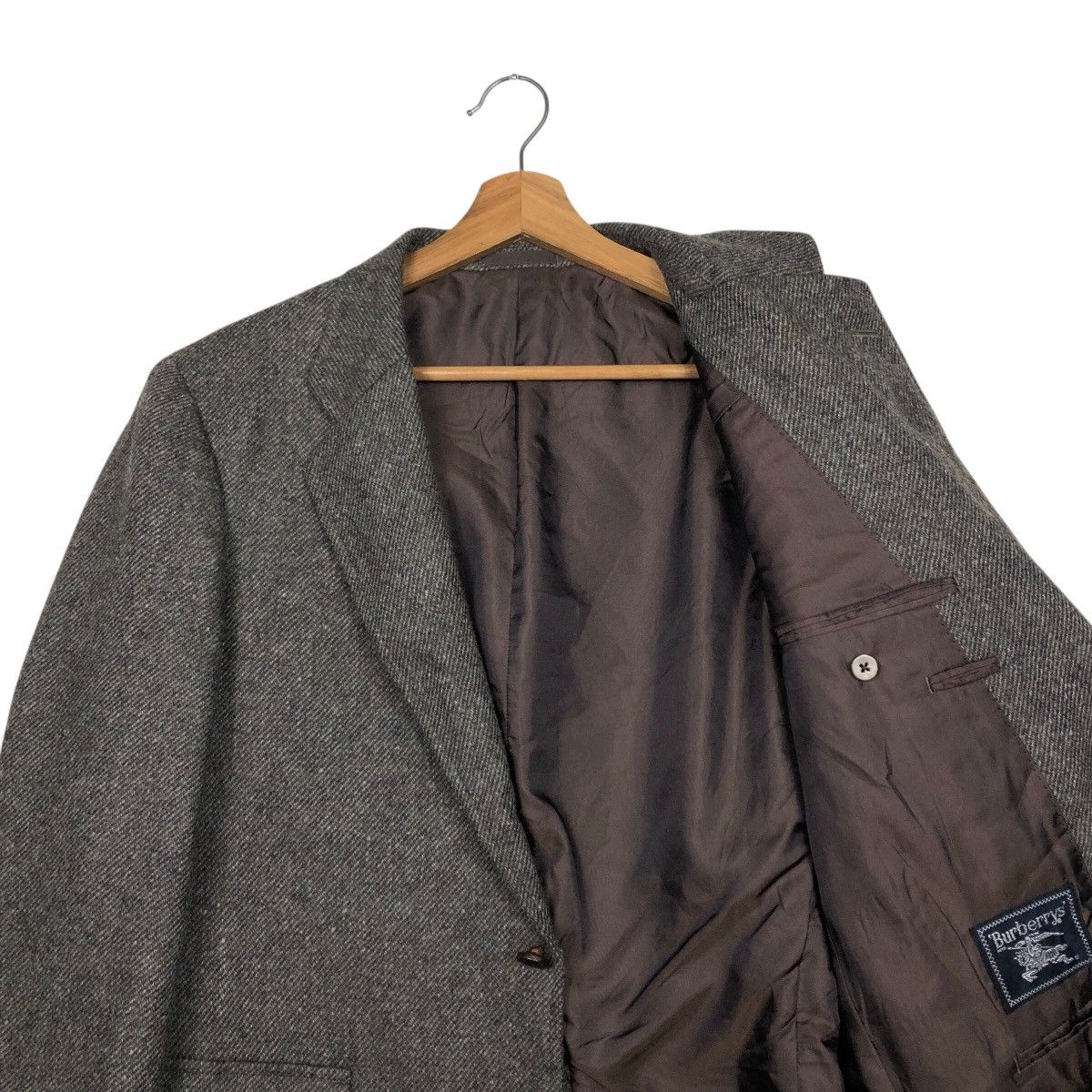 Burberry 📌Vintage Wool Jacket Herringbone Double Breast Burberrys Size US M / EU 48-50 / 2 - 13 Thumbnail