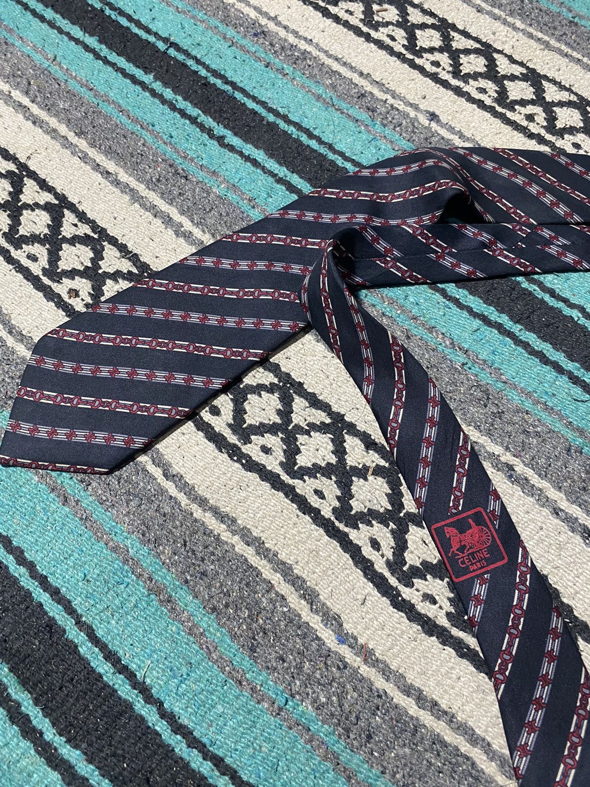 Celine Celine Chain Pattern tie Size ONE SIZE - 3 Thumbnail