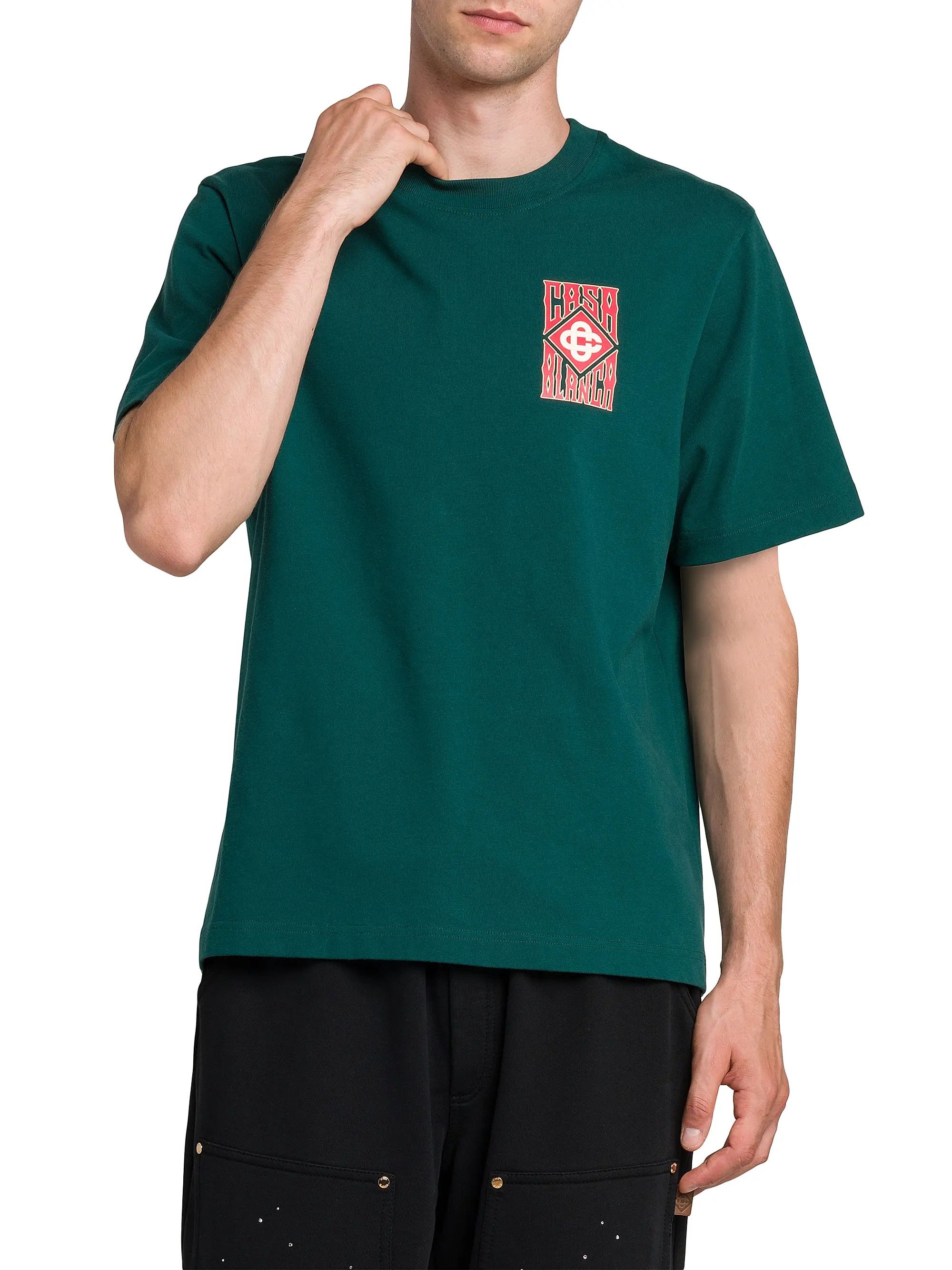 Casablanca os11x0725 Gothic Stacked Logo Screen-Printed T-Shirt Green Size US S / EU 44-46 / 1 - 3 Thumbnail