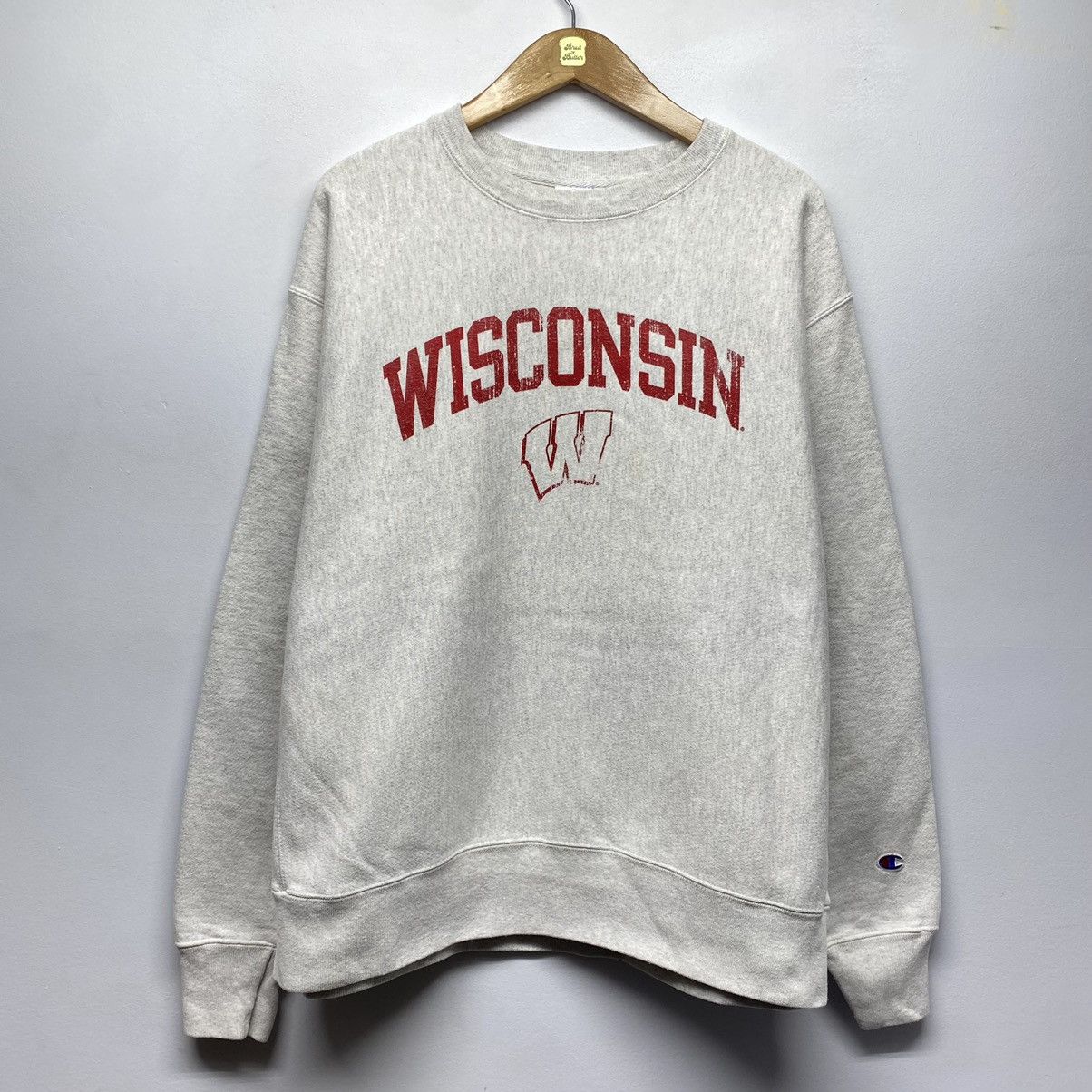 Vintage Wisconsin Champion Reverse Weave Sweater | Grailed