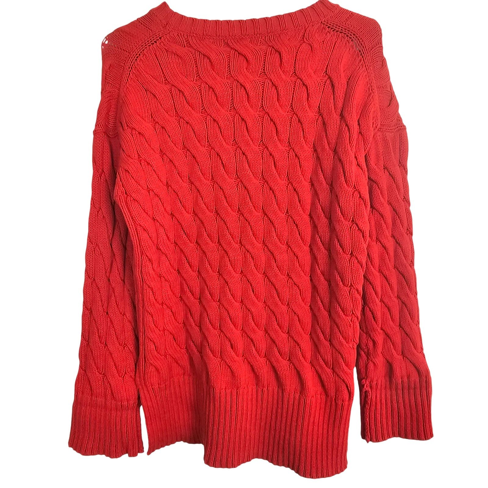 J.Crew J Crew Womens Cable Knit Side Slit Sweater Classic Holiday Size S / US 4 / IT 40 - 9 Thumbnail