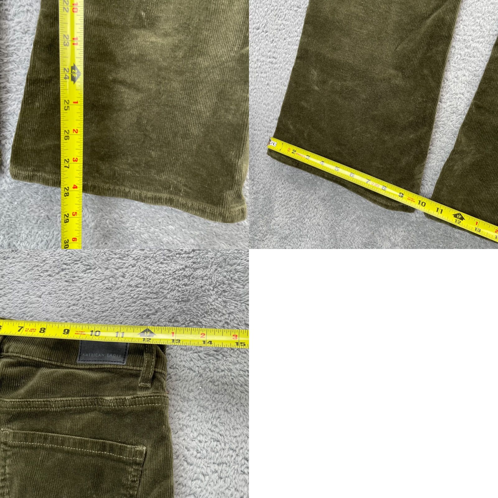 American Eagle Outfitters American Eagle Outfitters Green Corduroy Pants Womens 00 Flared Leg Cotton Logo Size 26" / US 2 / IT 38 - 8 Thumbnail