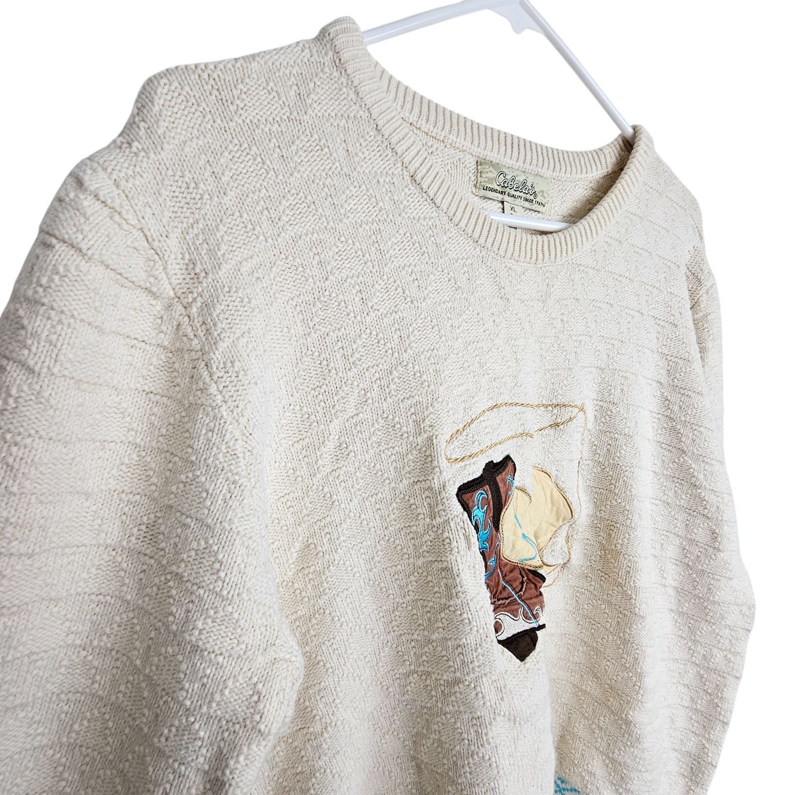 Cabelas Cabelas Womens Cowboy Print Knit Pullover Sweater XL Western Size XL / US 12-14 / IT 48-50 - 5 Thumbnail