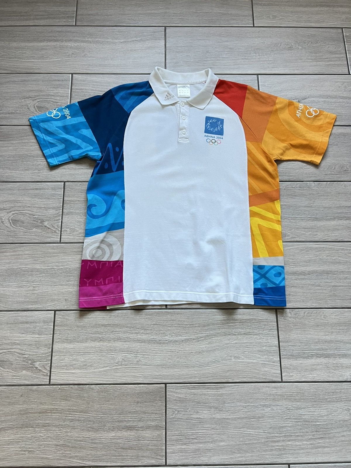Vintage ADIDAS 2004 Greece Athens 2004 Olympics Polo Shirt Size US M / EU 48-50 / 2 - 3 Thumbnail