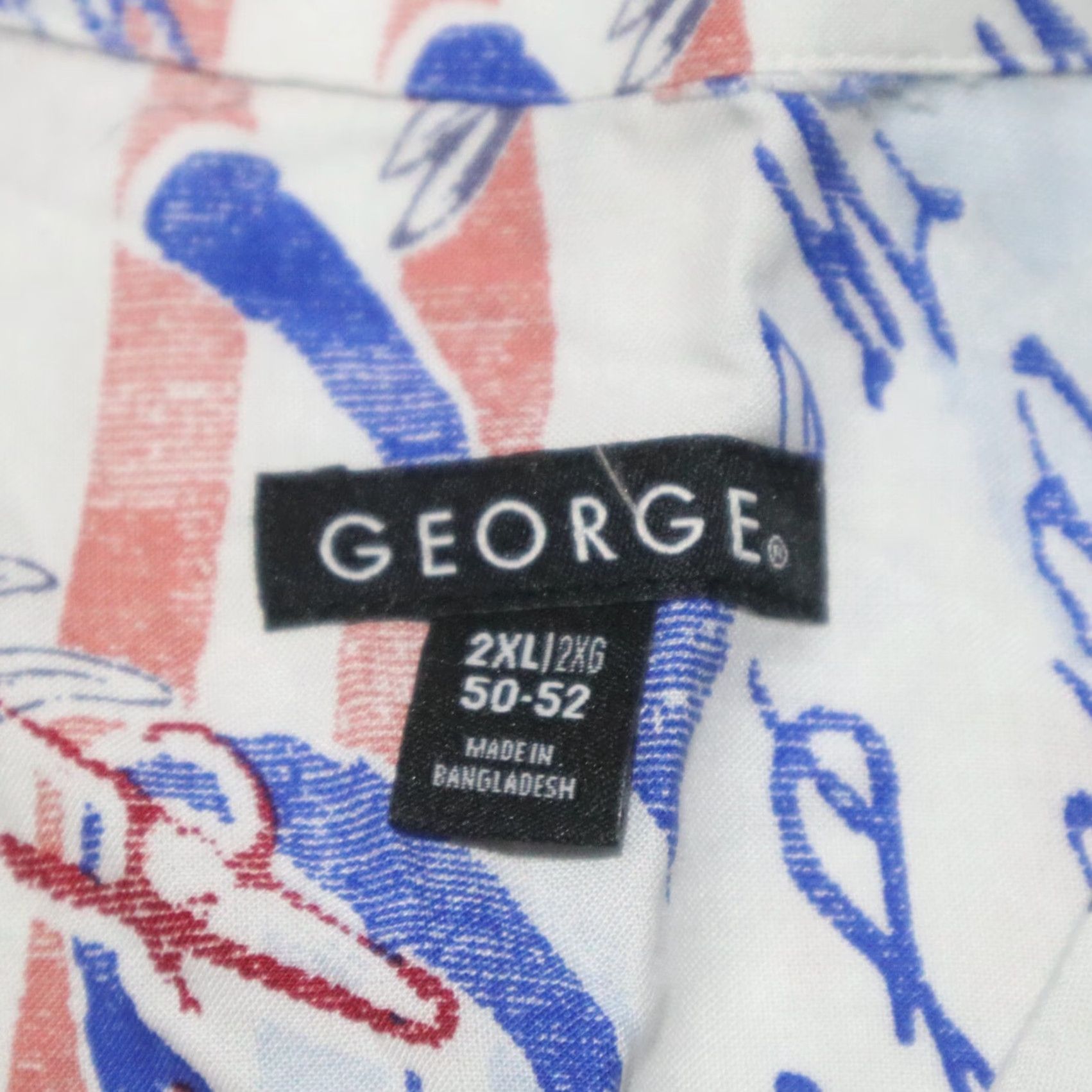 George George Shirt Men 2XL USA Eagle 1776 Button-Up Short Sleeve Multicolor Polyester Button N/A Size US XXL / EU 58 / 5 - 3 Thumbnail