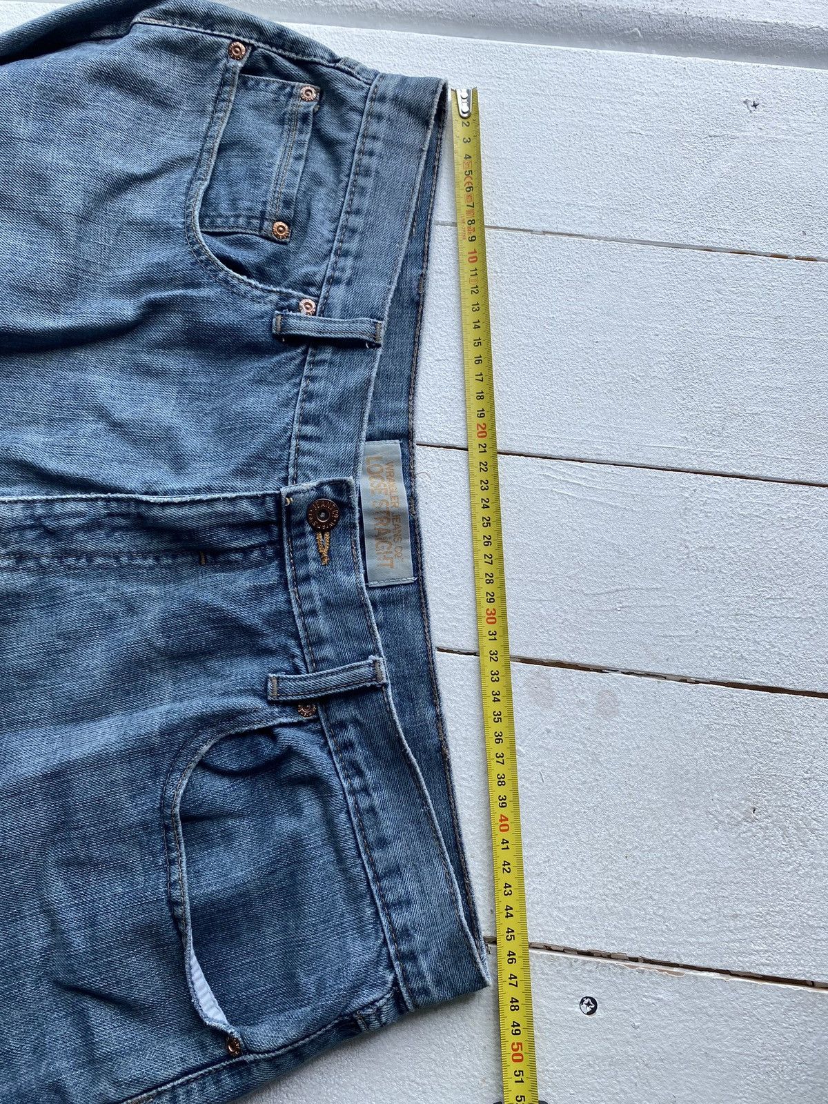 Vintage × Wrangler 🔥BAGGY RELAXED WRANGLER WIDE LEG JEANS 38x32 RARE VNTG MENS Size US 38 / EU 54 - 9 Thumbnail
