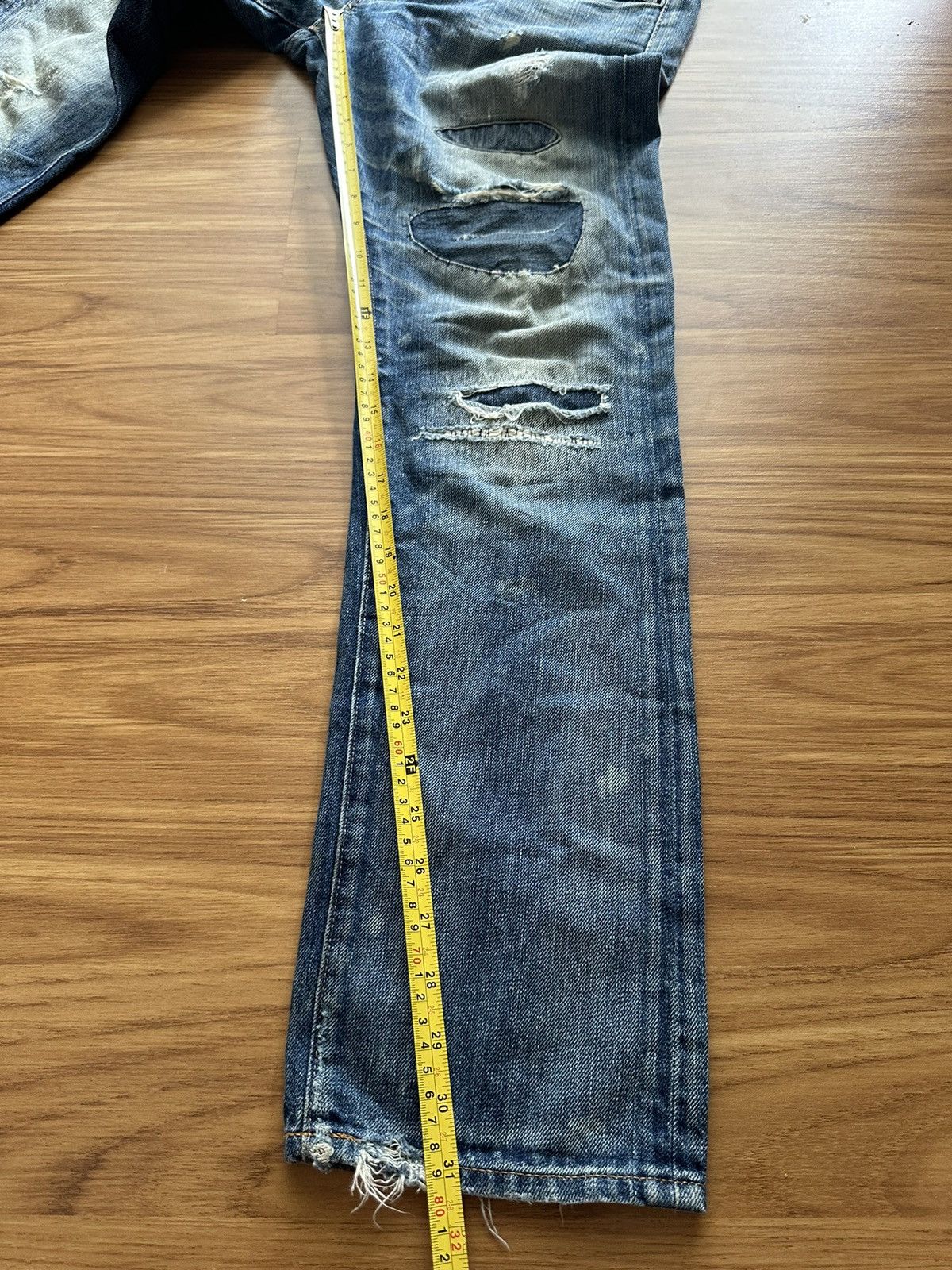 Polo Ralph Lauren Polo Ralph Lauren Slim Distressed Patchwork Jeans Size US 31 - 18 Thumbnail