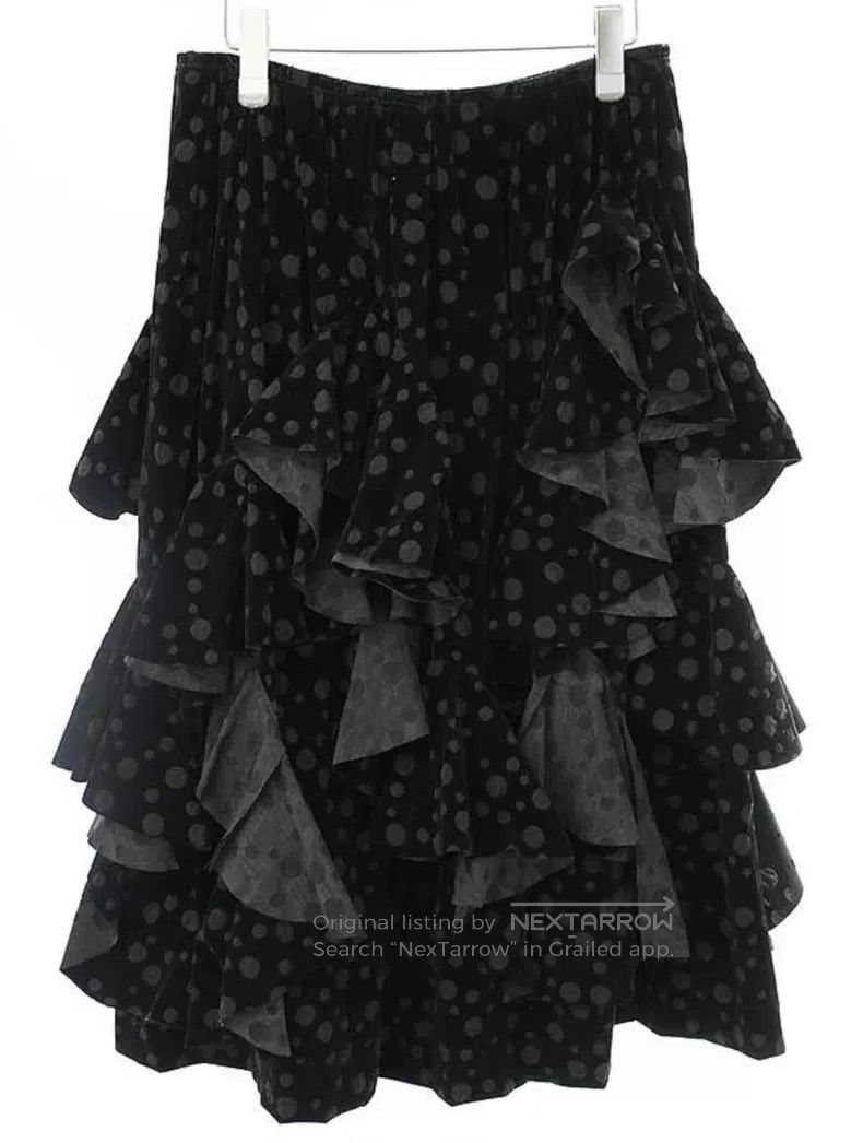 Comme des Garcons Comme des Garcons Size M Velvet Asymmetric Black Polka Dot Size 23" - 2 Thumbnail