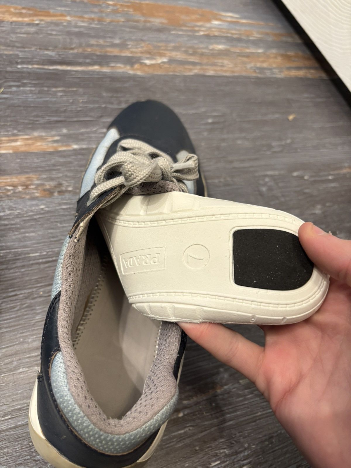 Prada Prada Americas Cup Navy Leather Size 8 Size US 8 / EU 41 - 10 Thumbnail