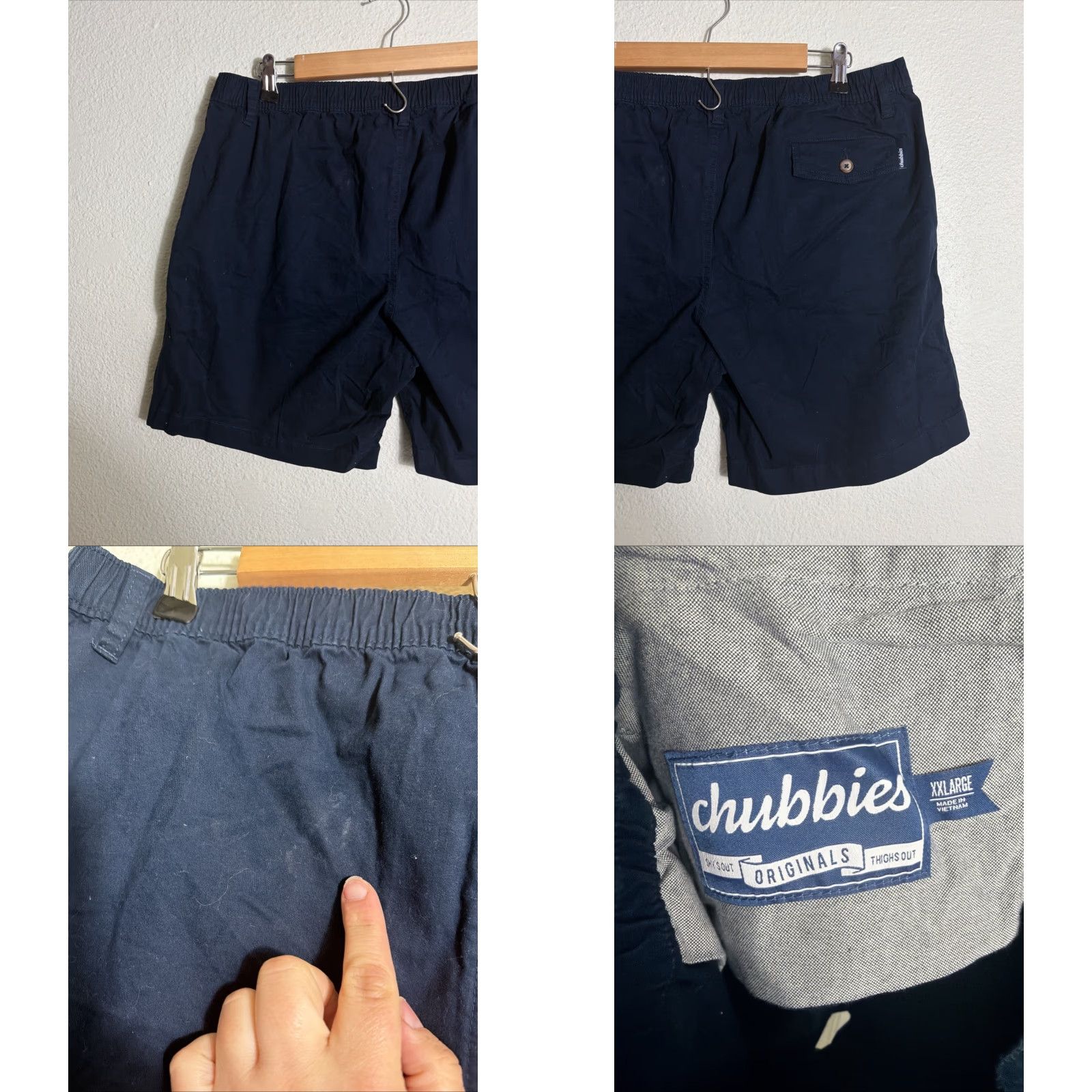 Chubbies Chubbies Chino Shorts Navy Blue Elastic Waist XXL Men Regular Size 2XL Men’s Shorts Size US 39 - 8 Thumbnail