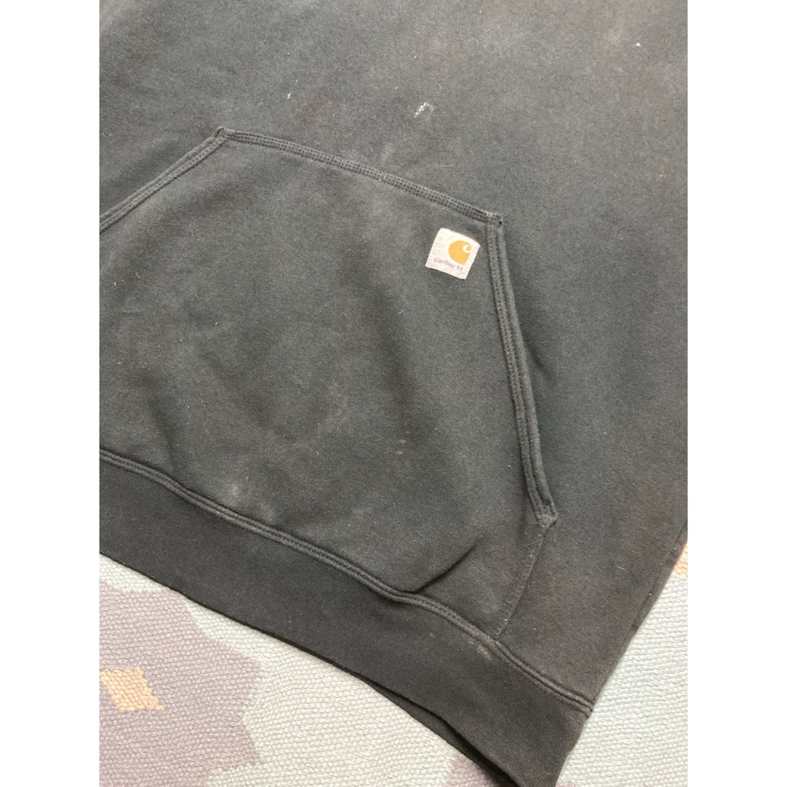 Carhartt Carhartt Hoodie Sweatshirt K288 Black Distressed Faded Loose Fit Large Mens Size US L / EU 52-54 / 3 - 4 Thumbnail