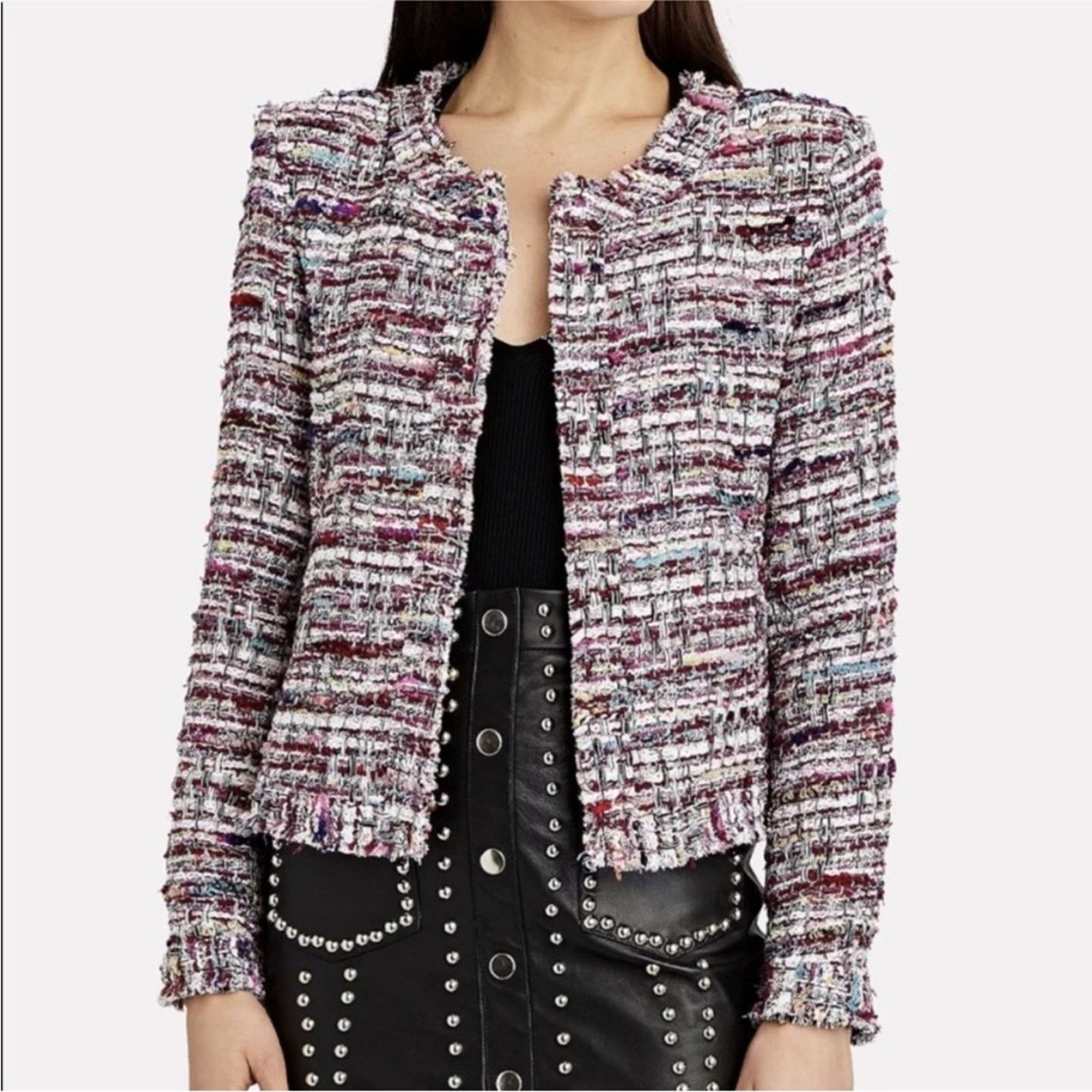 Iro IRO $675 Multicolor Tweed Jacket Size 2 Size XS / US 0-2 / IT 36-38 - 4 Thumbnail