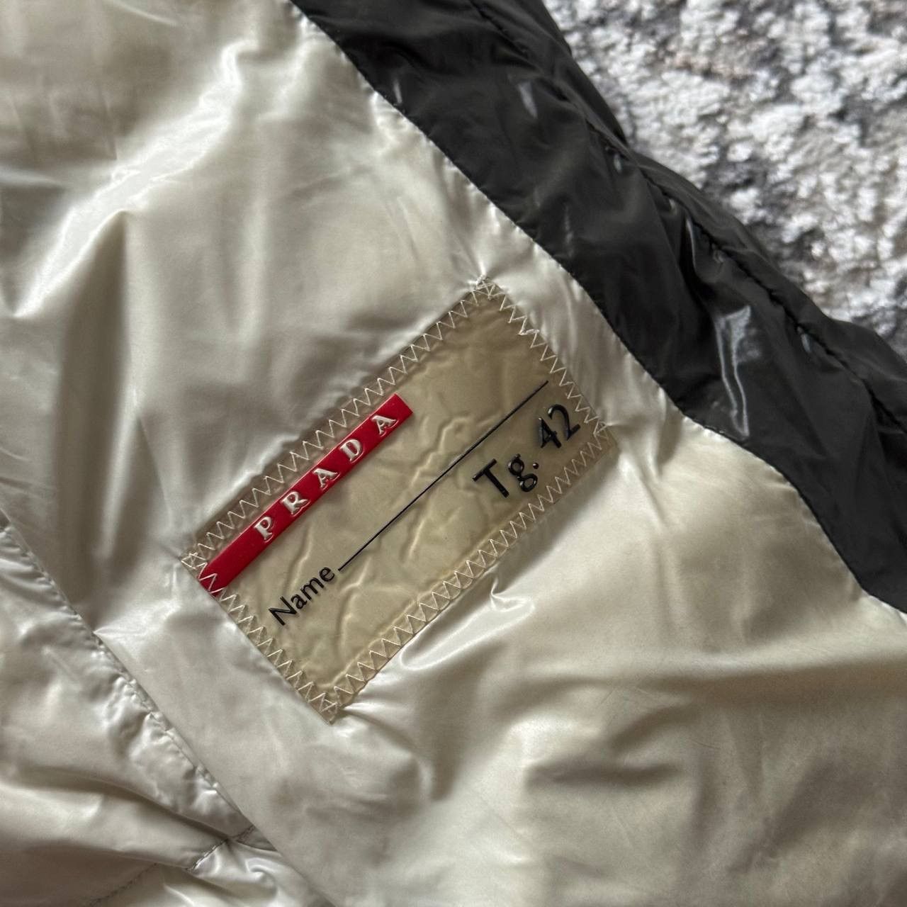 Rare Prada Vintage Khaki Nylon Belted Puffer Down Ski Jacket