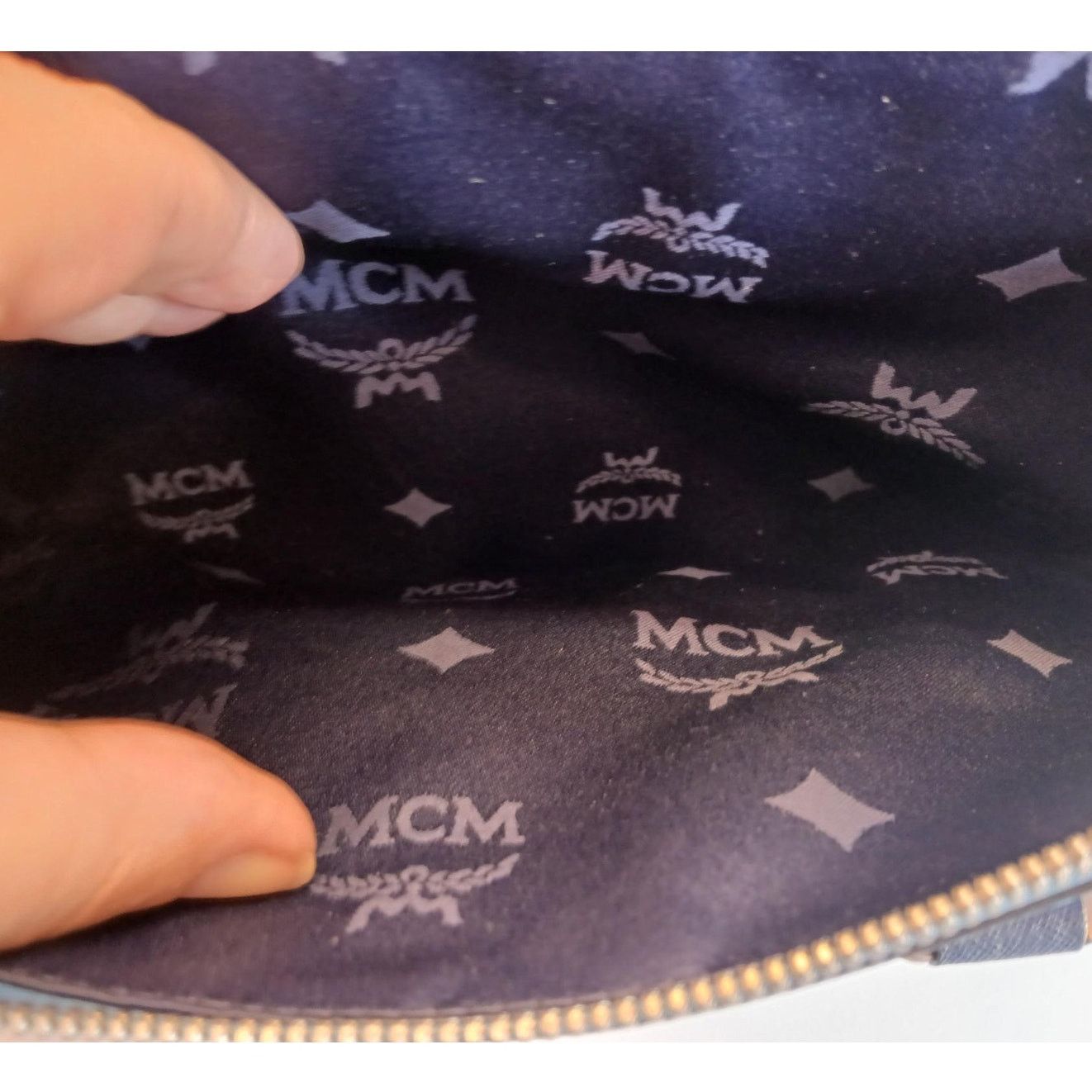 MCM MCM Saffiano Leather Handbag Two-Tone Blue Size ONE SIZE - 15 Thumbnail