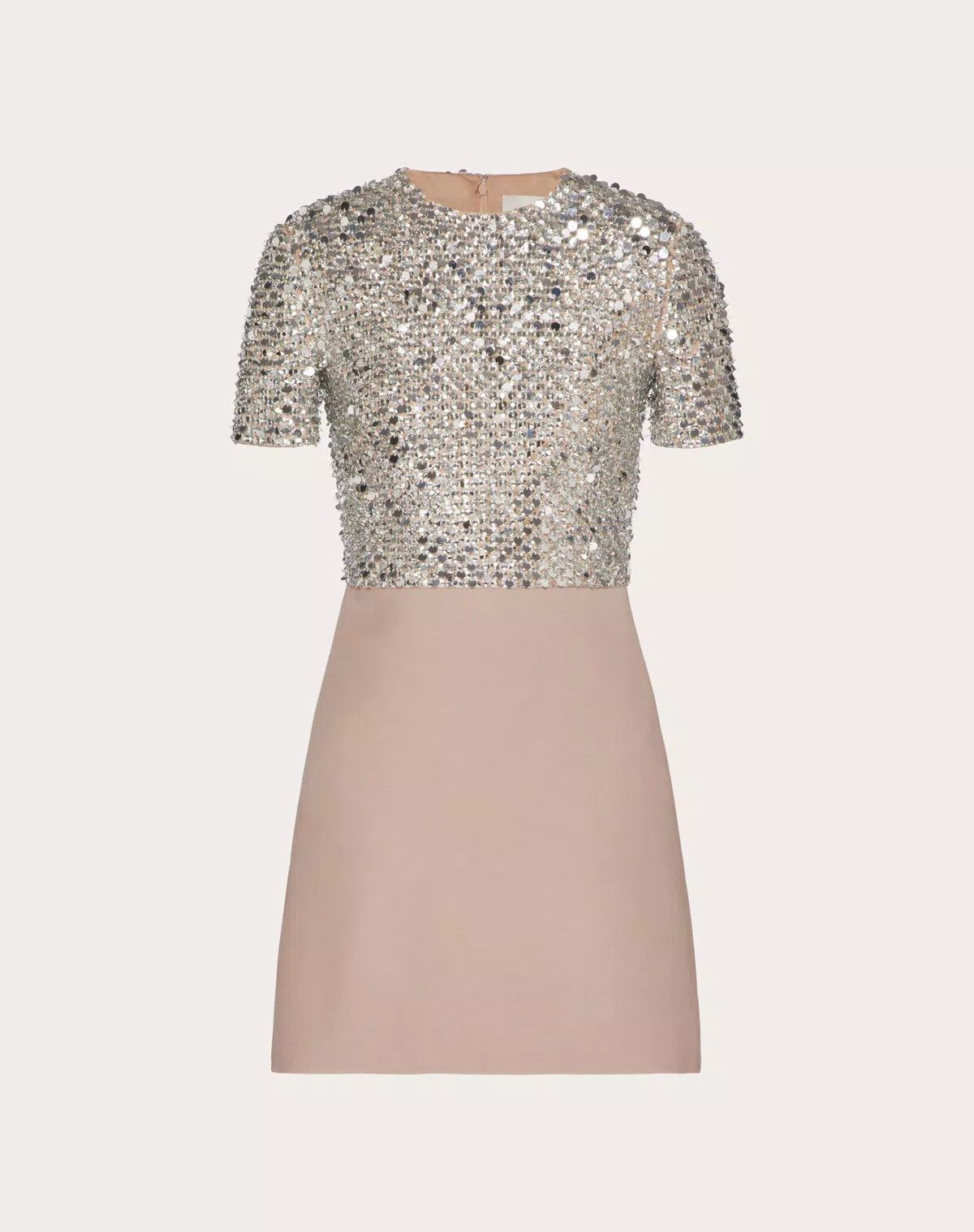 Valentino o1s1wg110426 Embroidered Couture Short Dress Sand/Silver Size XS / US 0-2 / IT 36-38 - 1 Preview