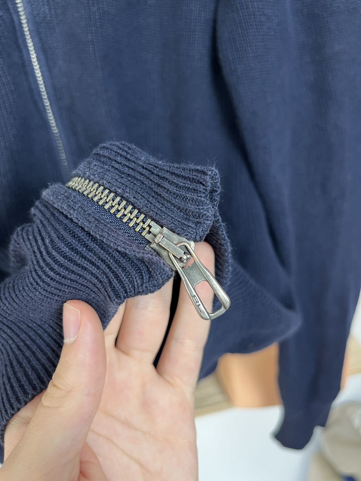 Polo Ralph Lauren × Vintage Vintage Polo ralph lauren navy Zip Up Sweater old money Size US S / EU 44-46 / 1 - 3 Thumbnail