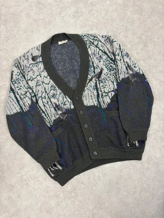 Valentino 2000s Valentino Forest Hunt Black Wool Cardigan Sweater Size US L / EU 52-54 / 3 - 4 Thumbnail