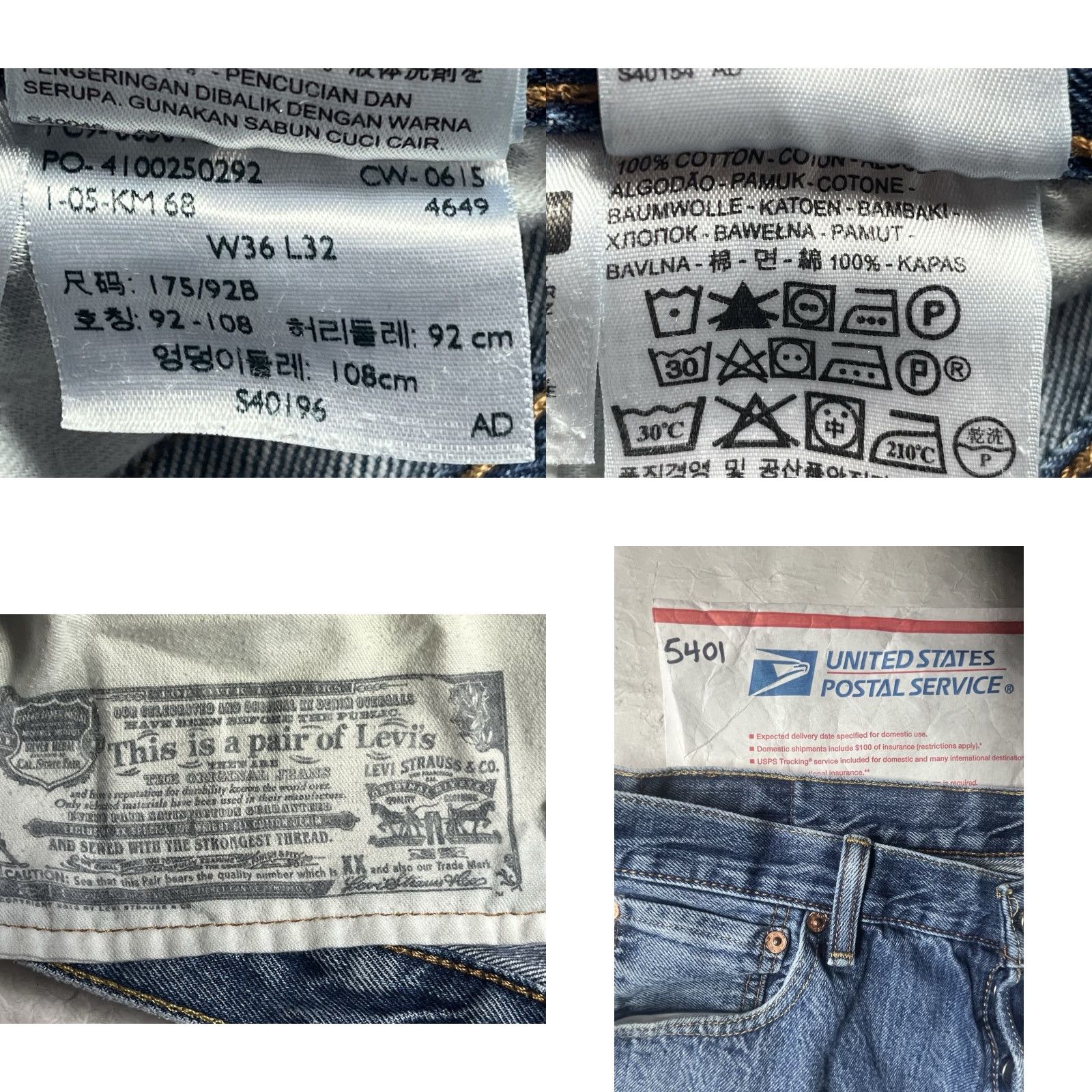 Levi's VINTAGE Levi's 501 Jeans Men 36x32 Denim Straight Button Fly 5-Pocket Blue 90s USA Size US 36 / EU 52 - 10 Thumbnail