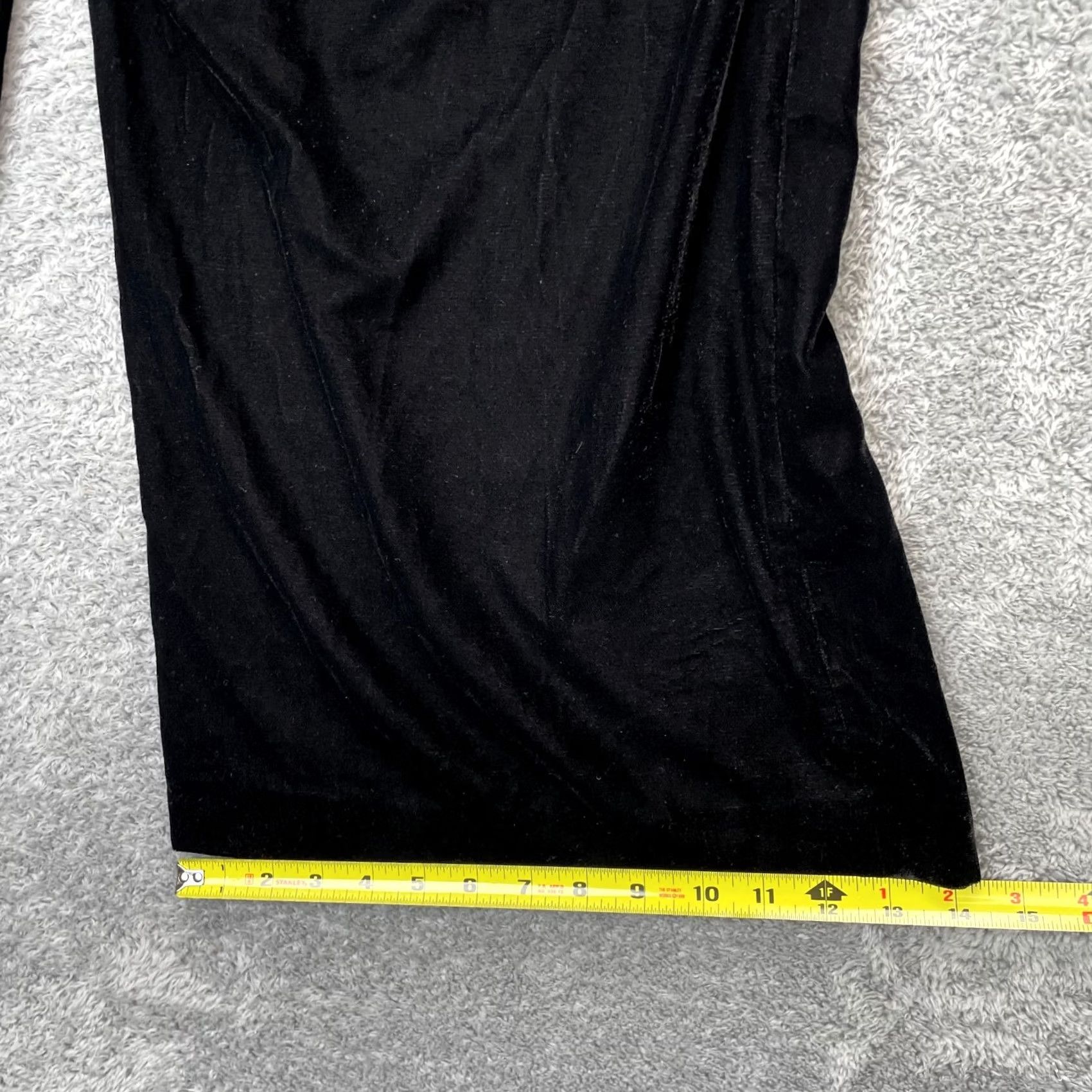 Vintage Antonio Melani Pants Womens 16 Black Velvet Wide Leg Dress Classic Cocktail Size 25" / US 0 / IT 36 - 6 Thumbnail