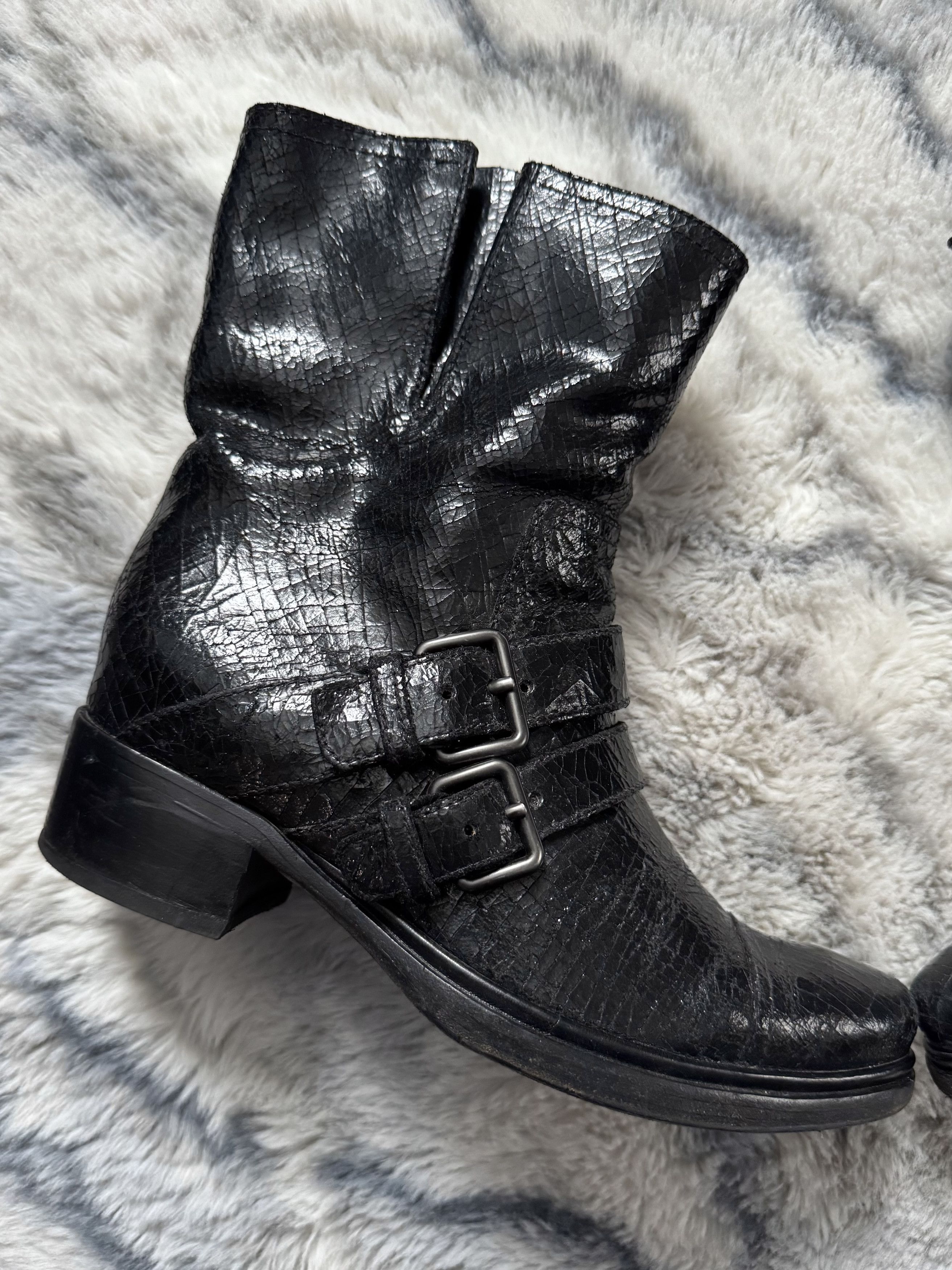 Miu Miu MIU MIU Double Buckle Ankle Leather Biker Boots Size US 6.5 / IT 36.5 - 4 Thumbnail