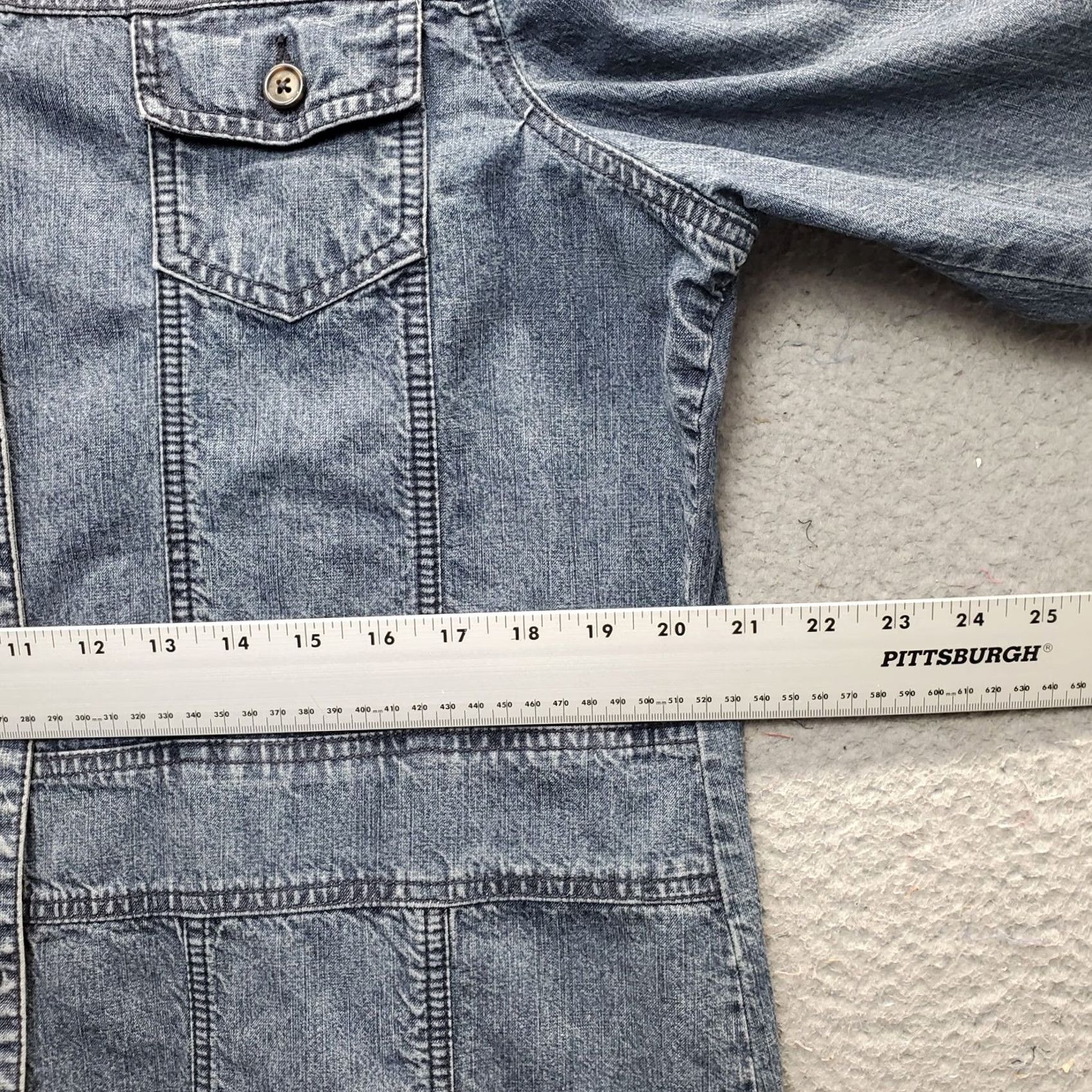 Vintage Classic Elements Trucker Jacket Womens XL Blue Denim Long Sleeve Button Front Size XL / US 12-14 / IT 48-50 - 4 Thumbnail