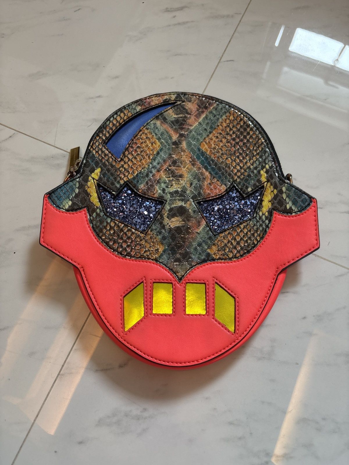 Stella McCartney Snake Print Superhero Crossbody Bag