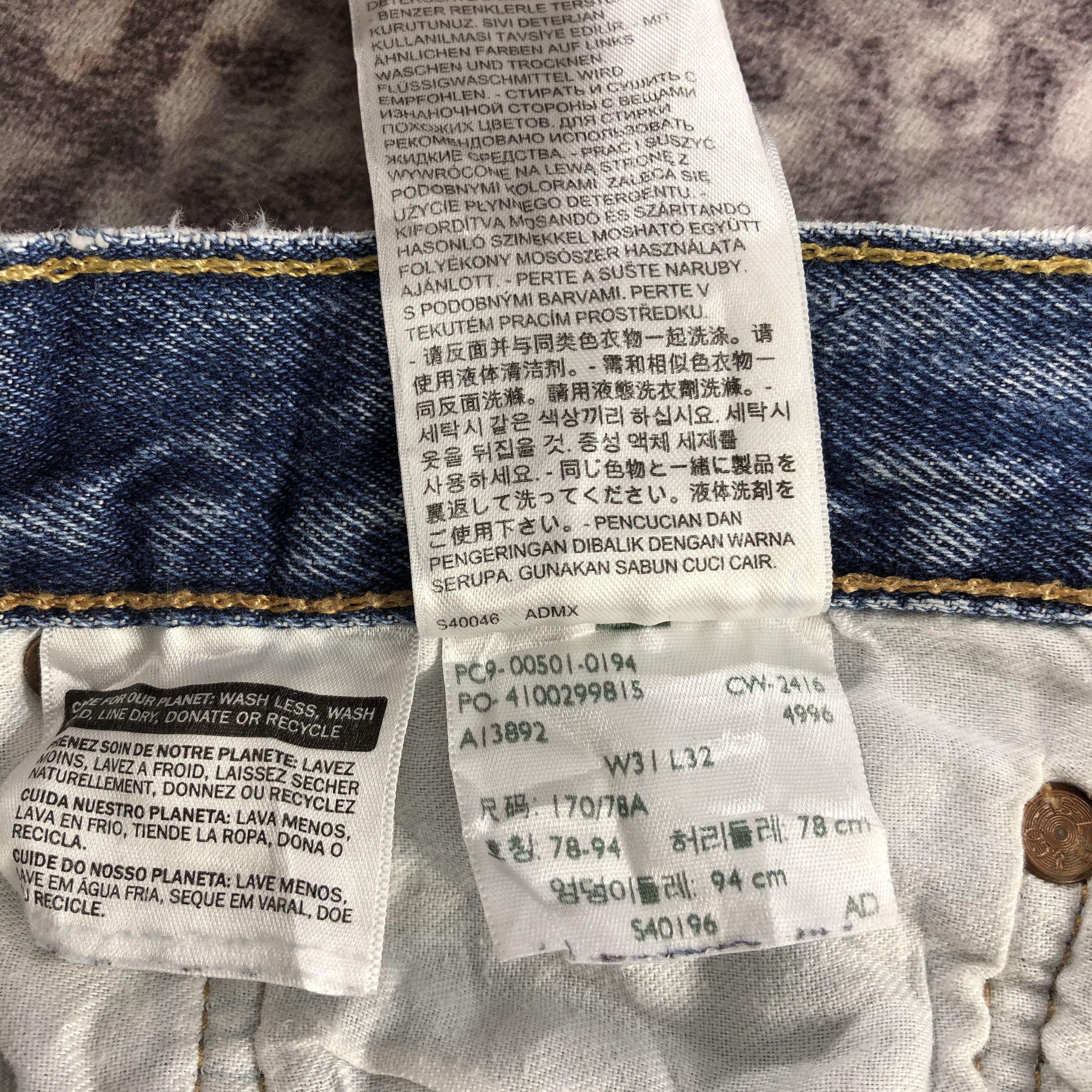 Levi's Vintage Blue Wash Levis 501 Jeans-JM3024 Size US 32 / EU 48 - 17 Thumbnail