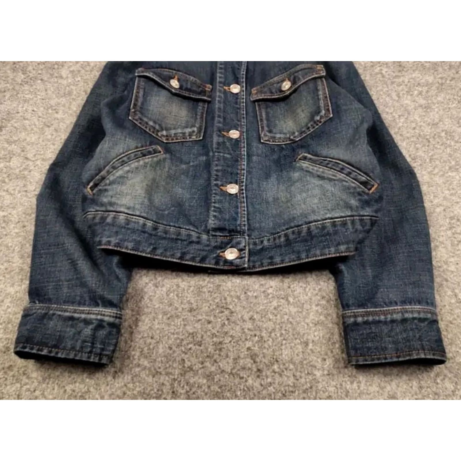 Vintage Isabel Marant Étoile Bolinea Denim Jacket Women's 38 Blue Cotton Puff Sleeve Mid-Length Vintage No N/A Size XS / US 0-2 / IT 36-38 - 4 Thumbnail