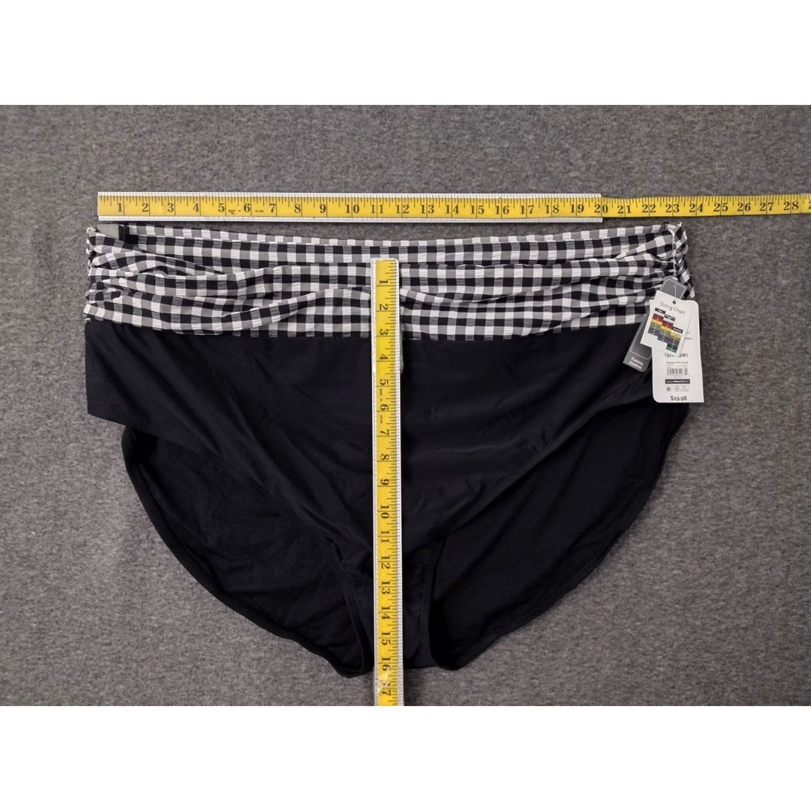 Vintage Terra & Sky Bottoms Women Black/Checkered High Waisted Twist 5X 32W-34W Beach Nylon Spandex Manche no? Size 40" / US 18 - 4 Thumbnail