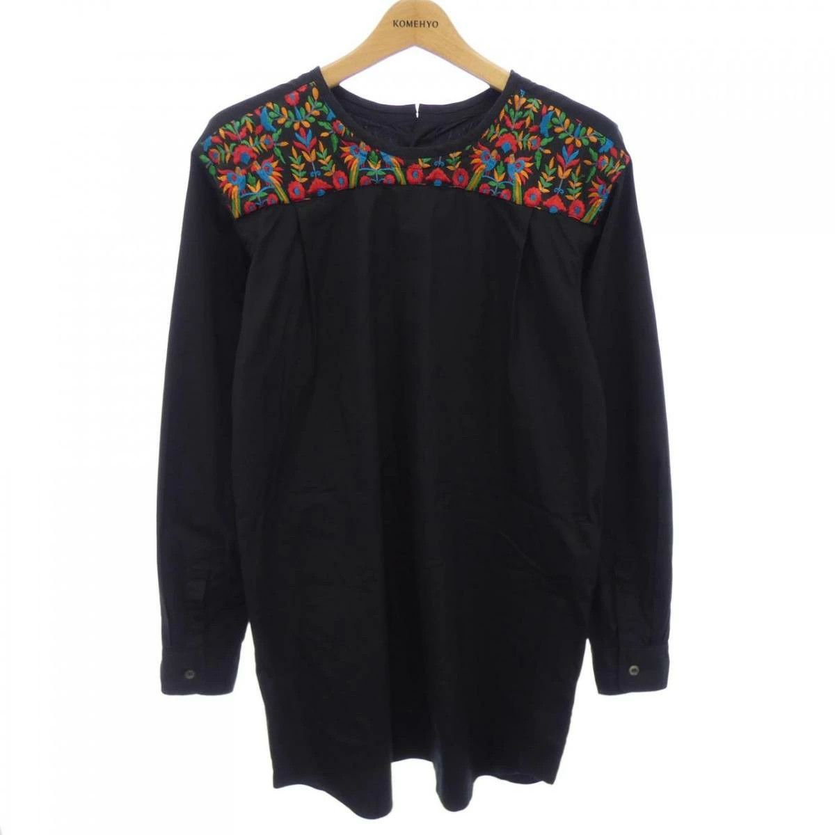 Comme des Garcons Homme Plus T-Shirts Long Sleeve Button Up Long Length Embroidered Black Size US S / EU 44-46 / 1 - 1 Thumbnail