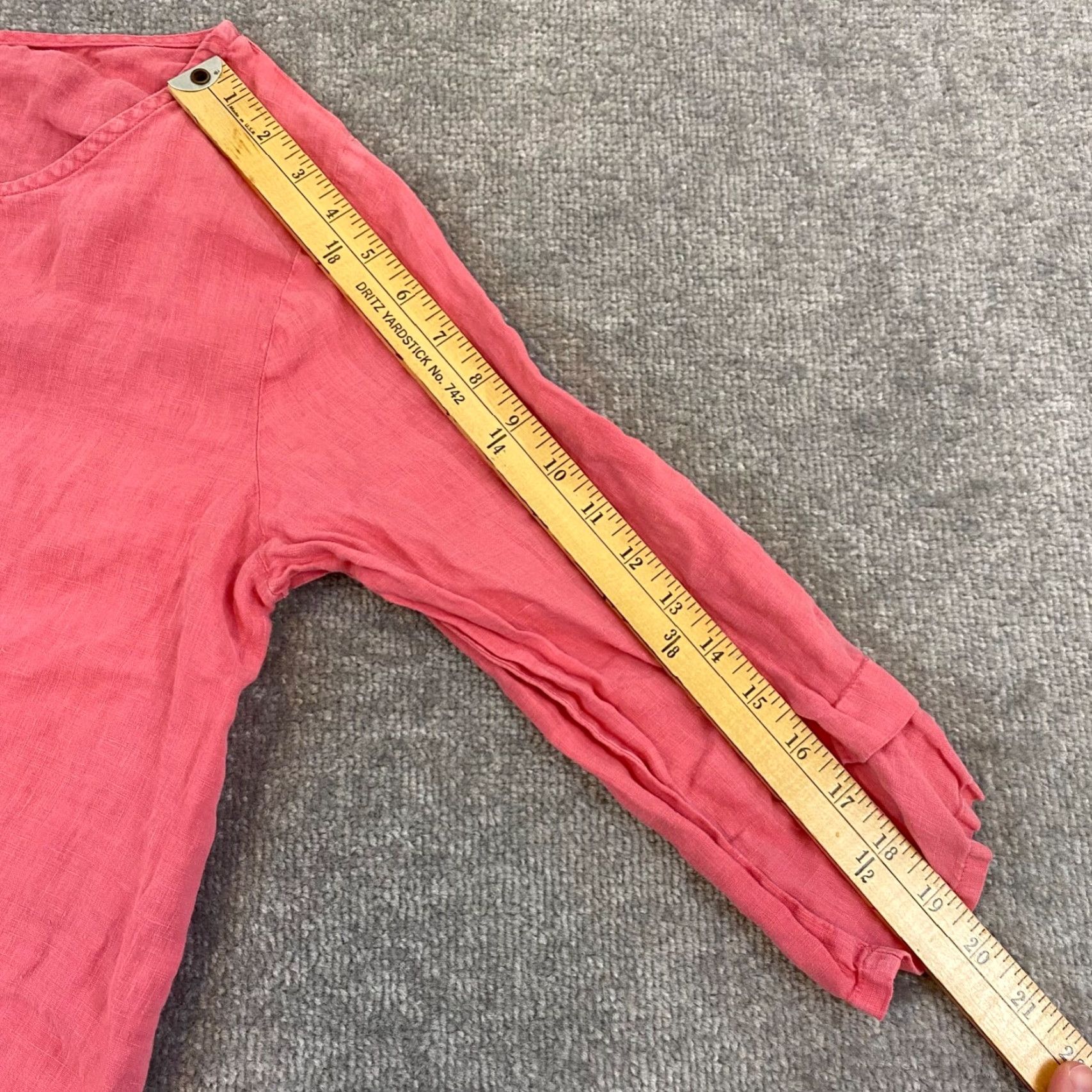 Pinko Et Lois Top Women Pink Blouse Shirt 3/4 Sleeve Linen Shirt Casual Women Small Pink 100% Linen Lagenlook Blouse Shirt Casual Size S / US 4 / IT 40 - 6 Thumbnail