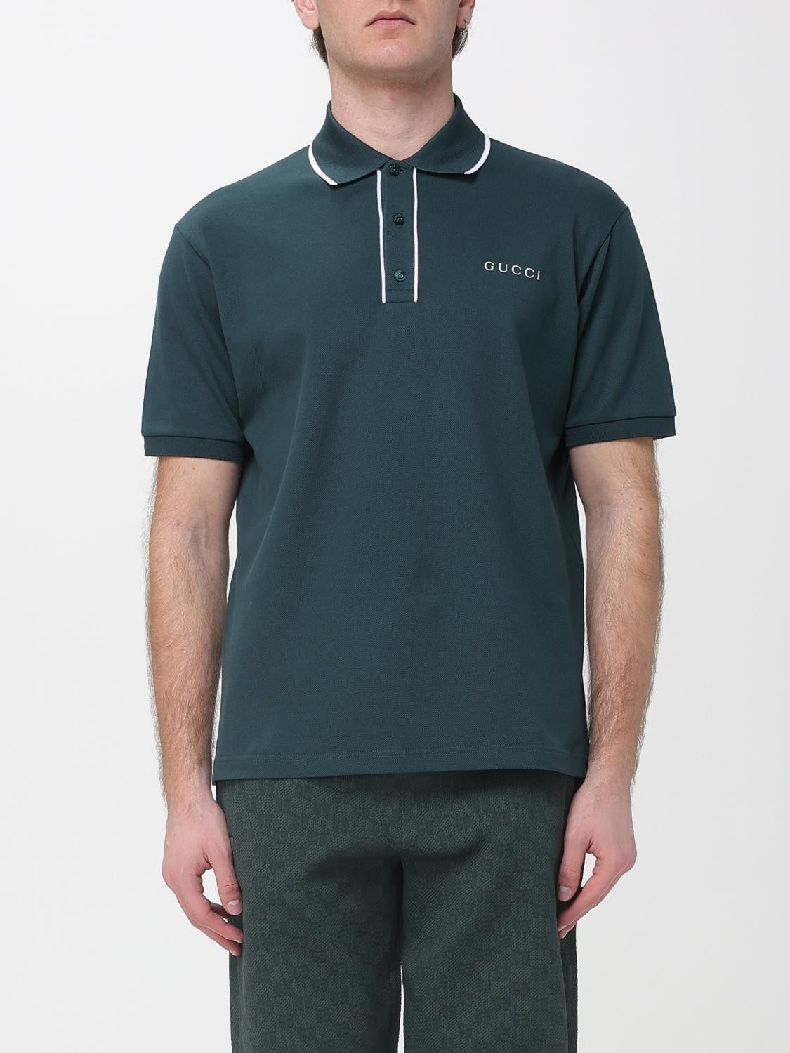 Gucci Gucci Polo Shirt Men Petroleum Blue Size US M / EU 48-50 / 2 - 1 Thumbnail