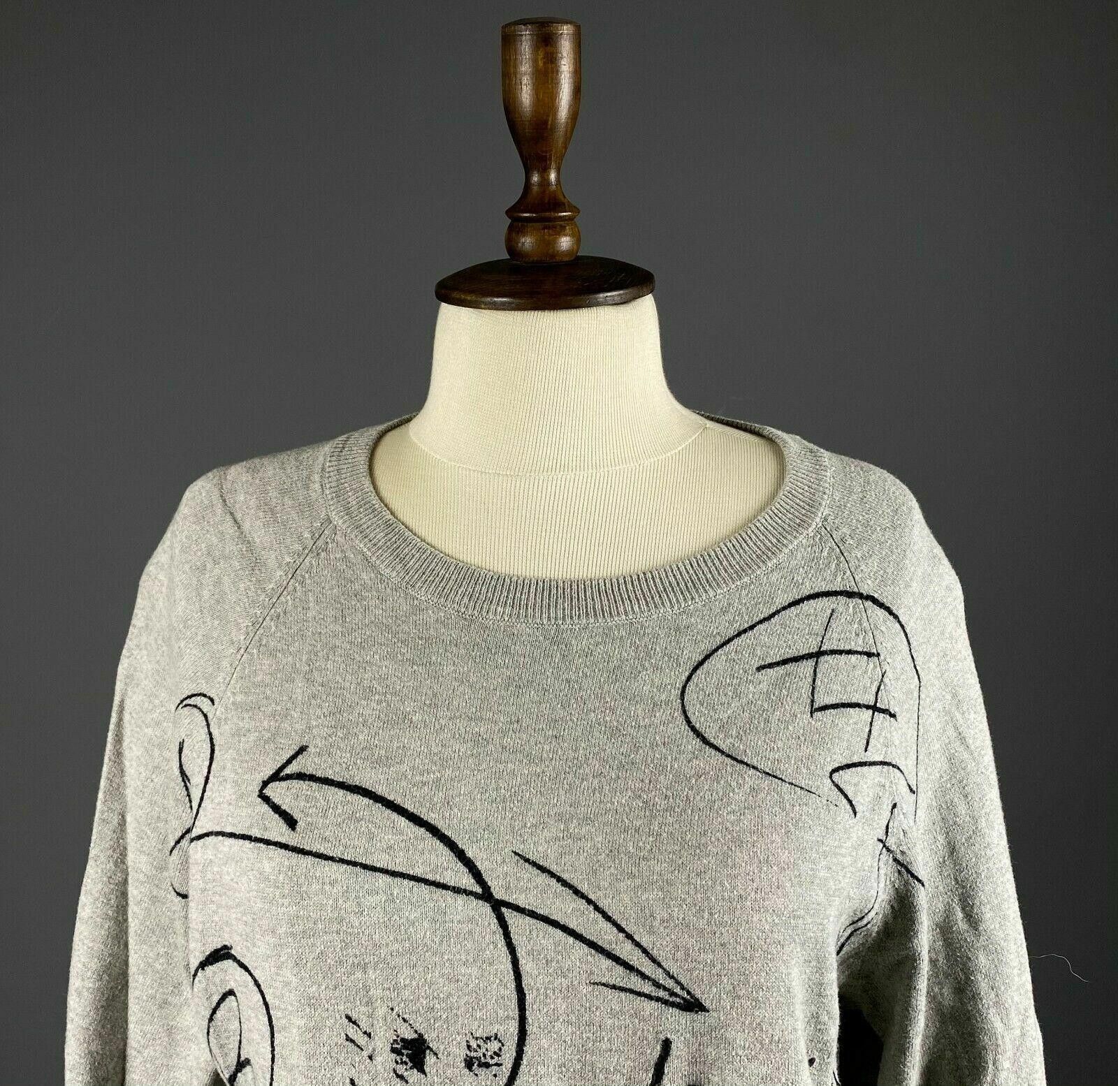 Desigual Ladies Desigual Why Grey Crew Neck Jumper Sweater Size L Size L / US 10 / IT 46 - 2 Thumbnail
