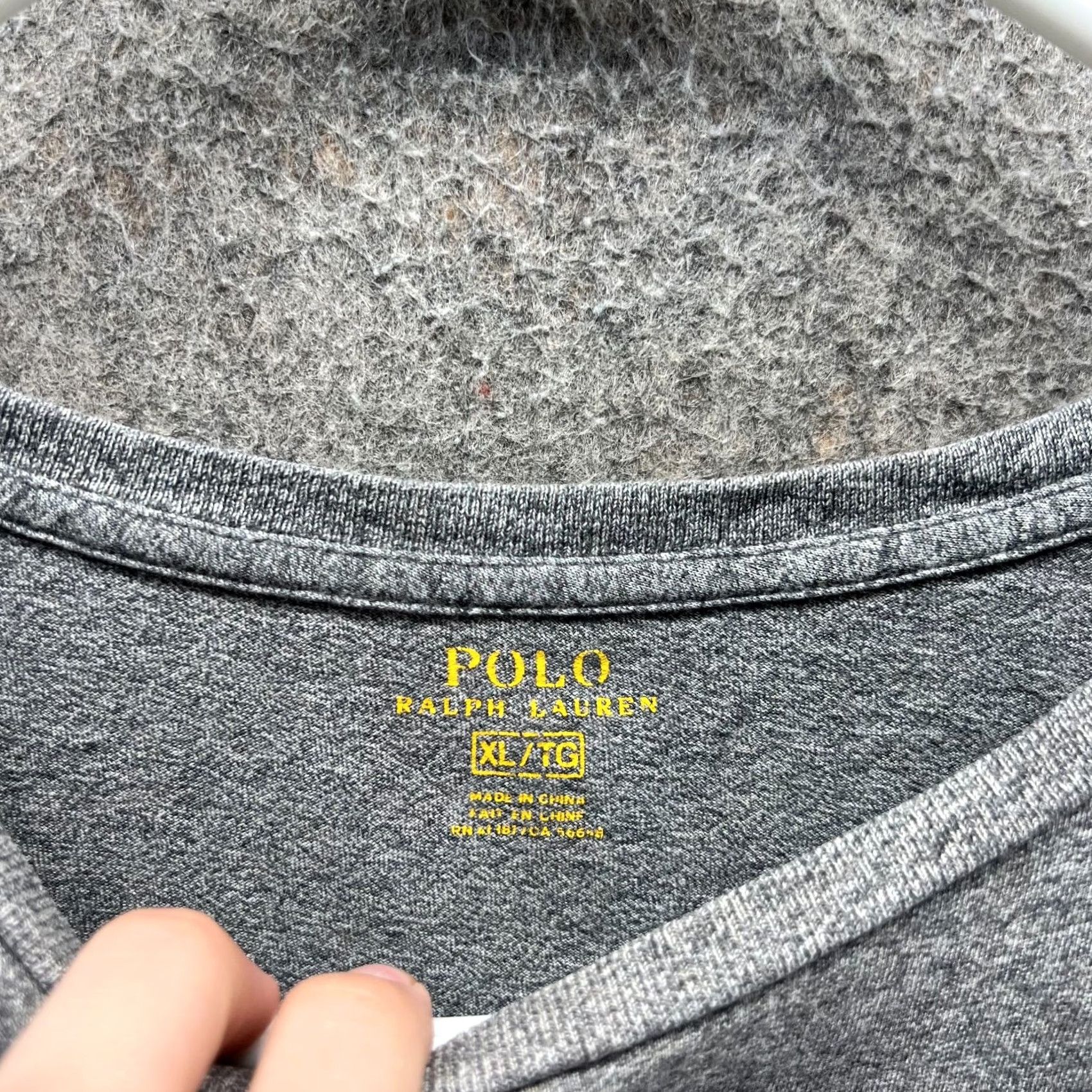 Polo Ralph Lauren VINTAGE Polo Ralph Lauren Shirt Mens XL Gray Crewneck Pony Heather Cotton Short Sleeve T-Shirt Classic All Seasons Men's Size US XL / EU 56 / 4 - 4 Thumbnail