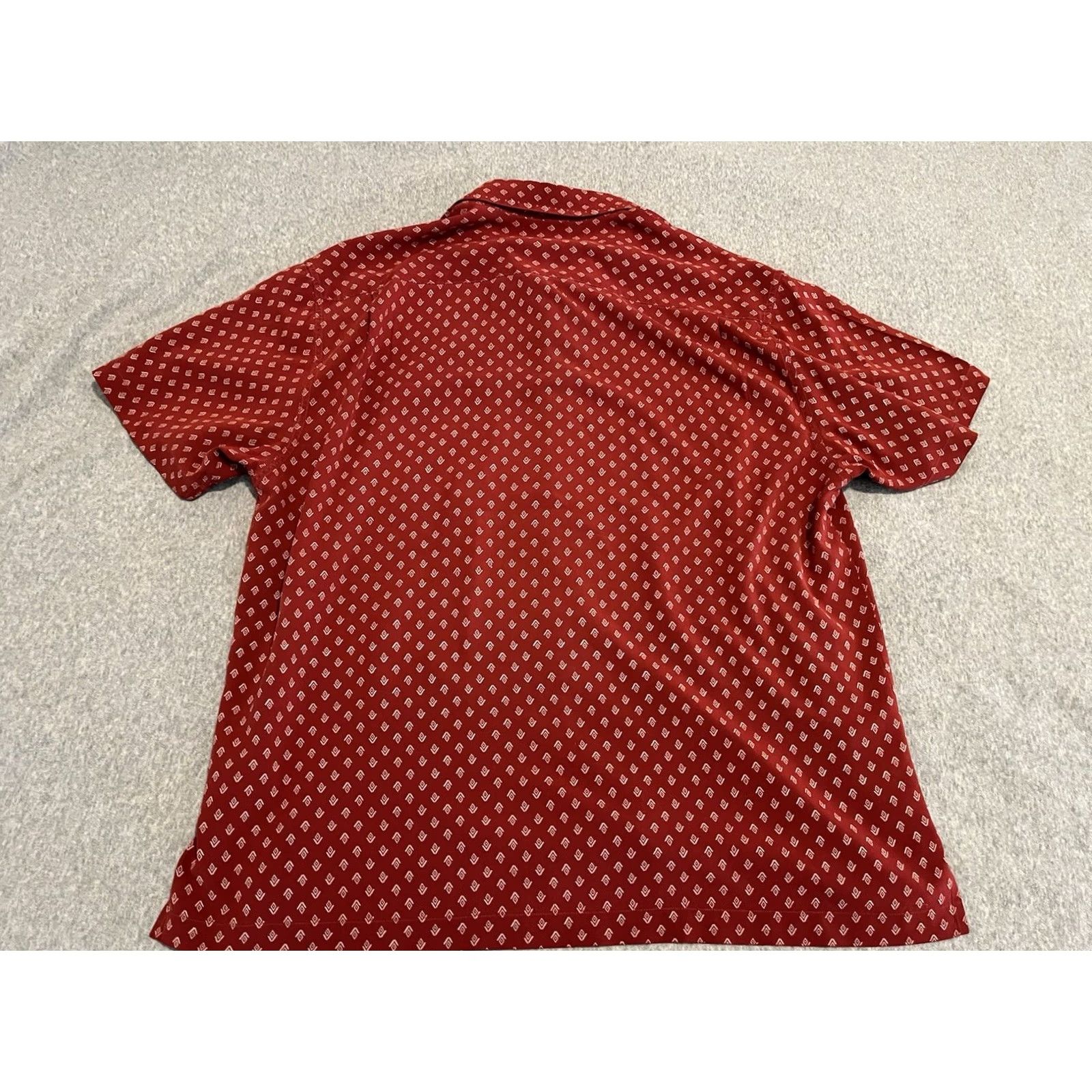 Nat Nast Nat Nast Red Silk Shirt Diamonds Mens L Short Sleeve Button-Up Size US L / EU 52-54 / 3 - 6 Thumbnail
