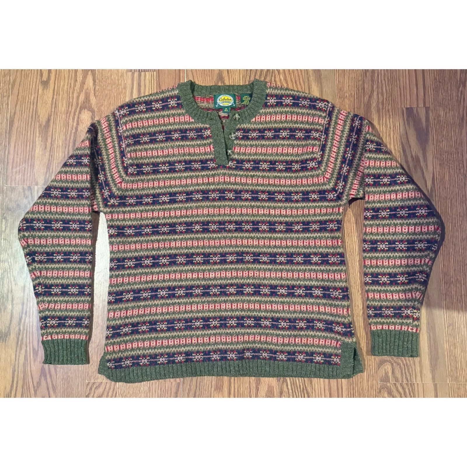 Other Vintage Cabela’s Fair Isle Wool Henley Sweater – (Women’s M) Size US M / EU 48-50 / 2 - 1 Thumbnail