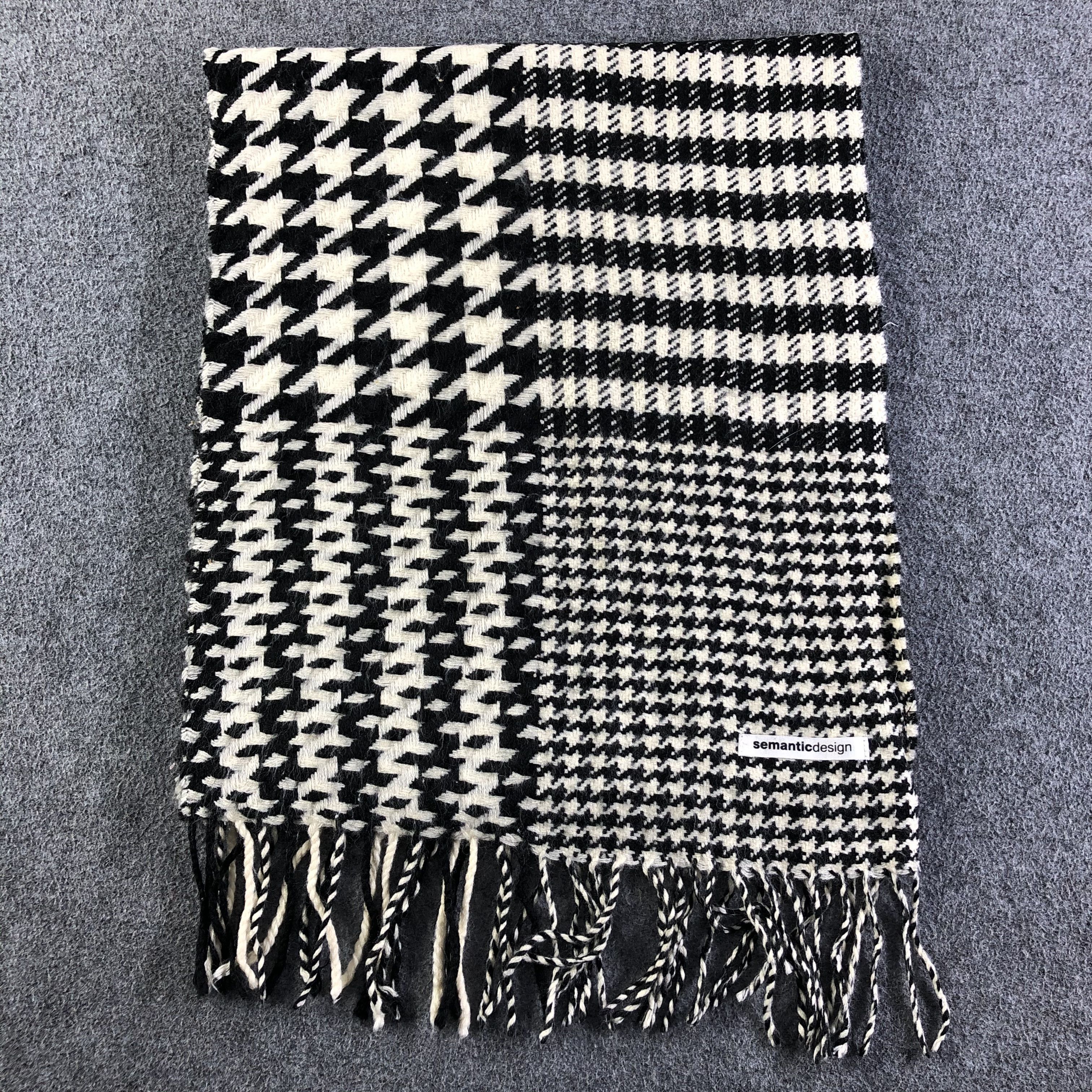 semanticdesign Semantic Design Houndstooth Scarf / Muffler / Neckwear P048 Size ONE SIZE - 2 Thumbnail