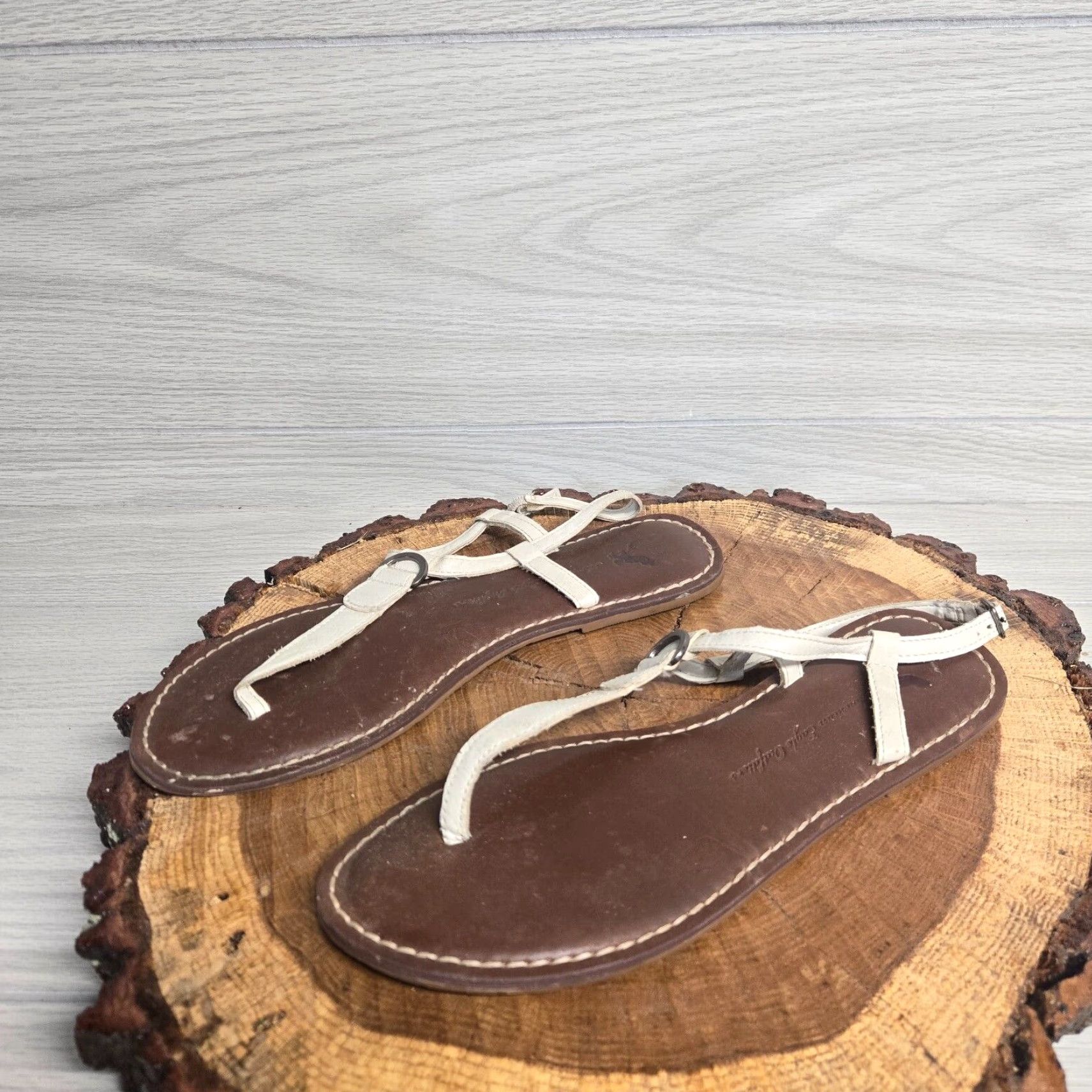 Vintage American Eagle Brown Faux Leather Strappy Flat Sandals Women's Size 8 Size US 8 / IT 38 - 2 Thumbnail