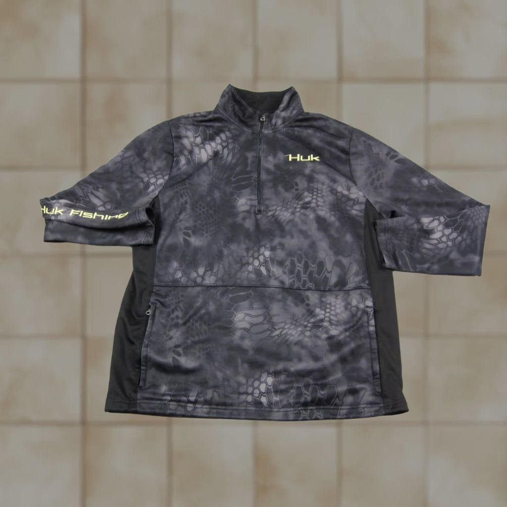 Vintage Huk Shirt Sweatshirt Men L Black Camo 1/4 Zip Performance Fishing Kryptek Shirt Size US L / EU 52-54 / 3 - 1 Thumbnail
