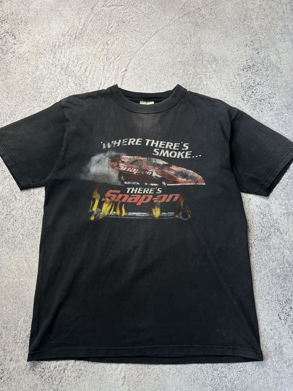 Vintage Rare Vintage SNAP ON T-Shirt Where There’s Smoke Size US L / EU 52-54 / 3 - 7 Thumbnail
